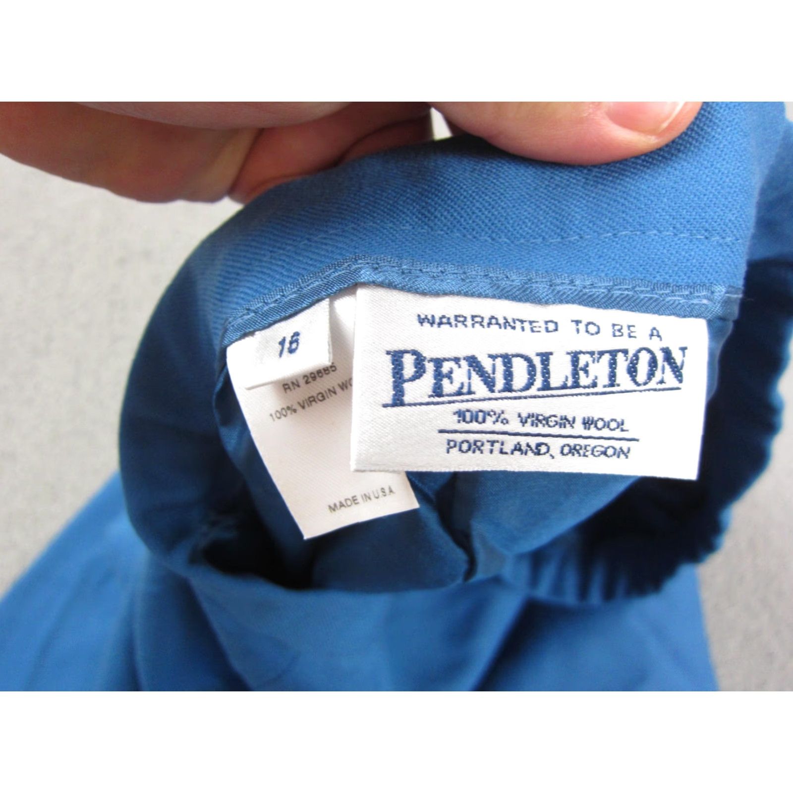 Pendleton VINTAGE Pendleton Skirt Womens 16 Blue A-Line 100% Wool Mod 80s 90s Made in USA Size 38" / US 16 / IT 52 - 5 Thumbnail