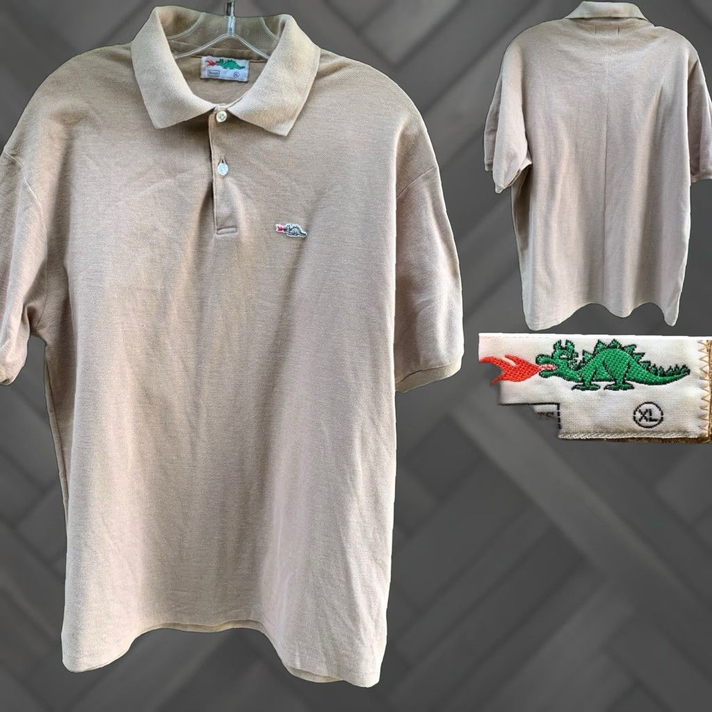 Sears VINTAGE Sears Fire Breathing Dragon Logo Polo Shirt XL Beige Men XL Polo Dragon Logo Braggin Dragon Fire Theme Golf Size US XL / EU 56 / 4 - 1 Thumbnail