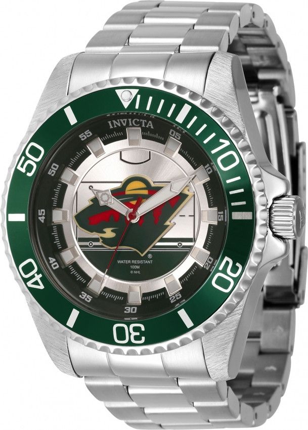 Invicta × NHL NHL Minnesota Wild Quartz Silver Dial Men's Watch Size ONE SIZE - 1 Thumbnail