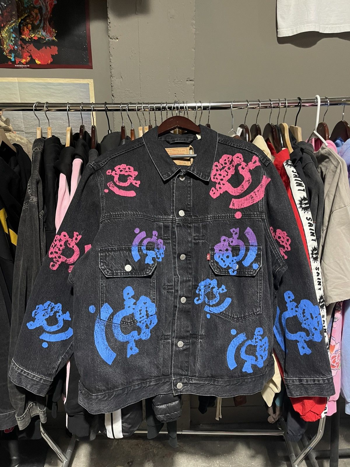 (B).Stroy × DENIM TEARS × Levi's Denim Tears x Bstroy Jean Jacket XXL Size US XXL / EU 58 / 5 - 1 Thumbnail