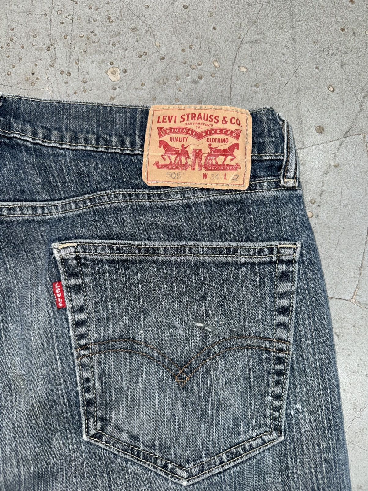 Levi's Vintage Clothing Levis 505 Paint Boot Print Distressed Jeans Size US 34 / EU 50 - 9 Thumbnail