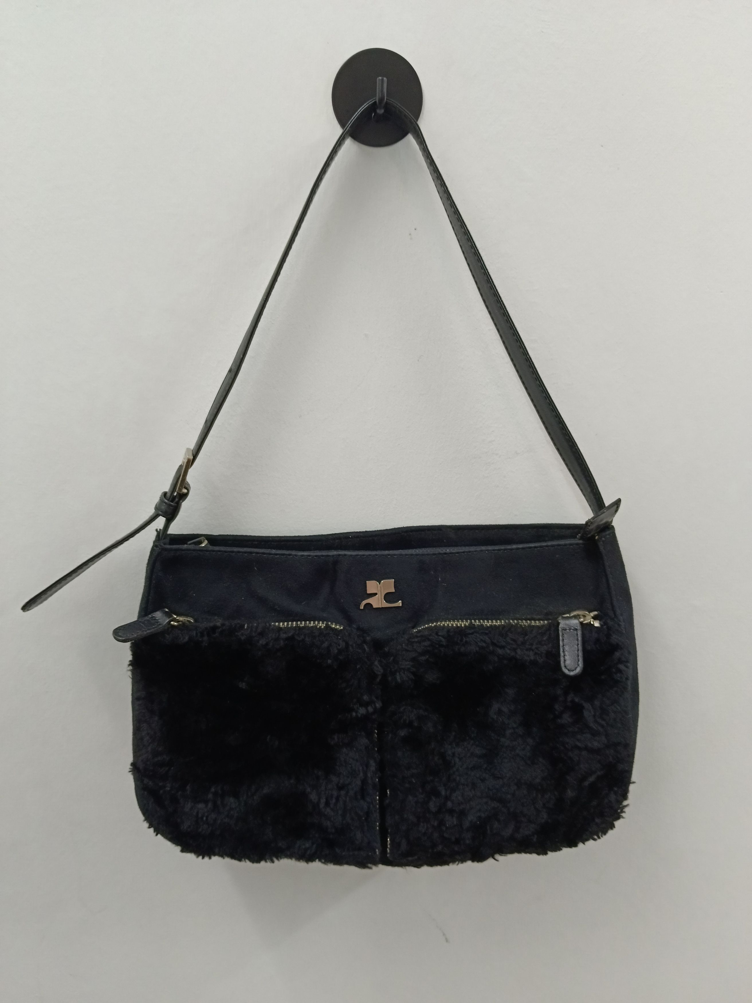 Courreges Vintage Courrèges Suede & Faux Fur Boa Shoulder Bag Size ONE SIZE - 1 Preview