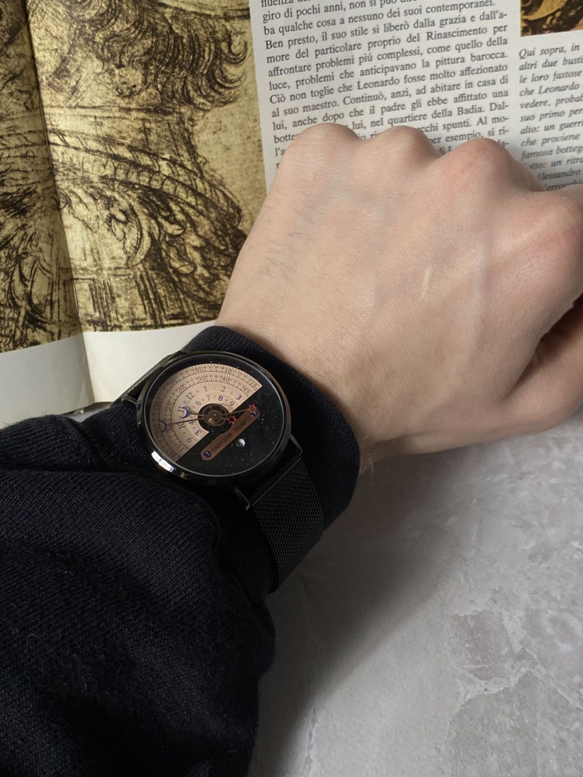Japanese Brand Gadyson Celestial Starry Sky Watch Minimalist Black Mesh Size ONE SIZE - 7 Thumbnail