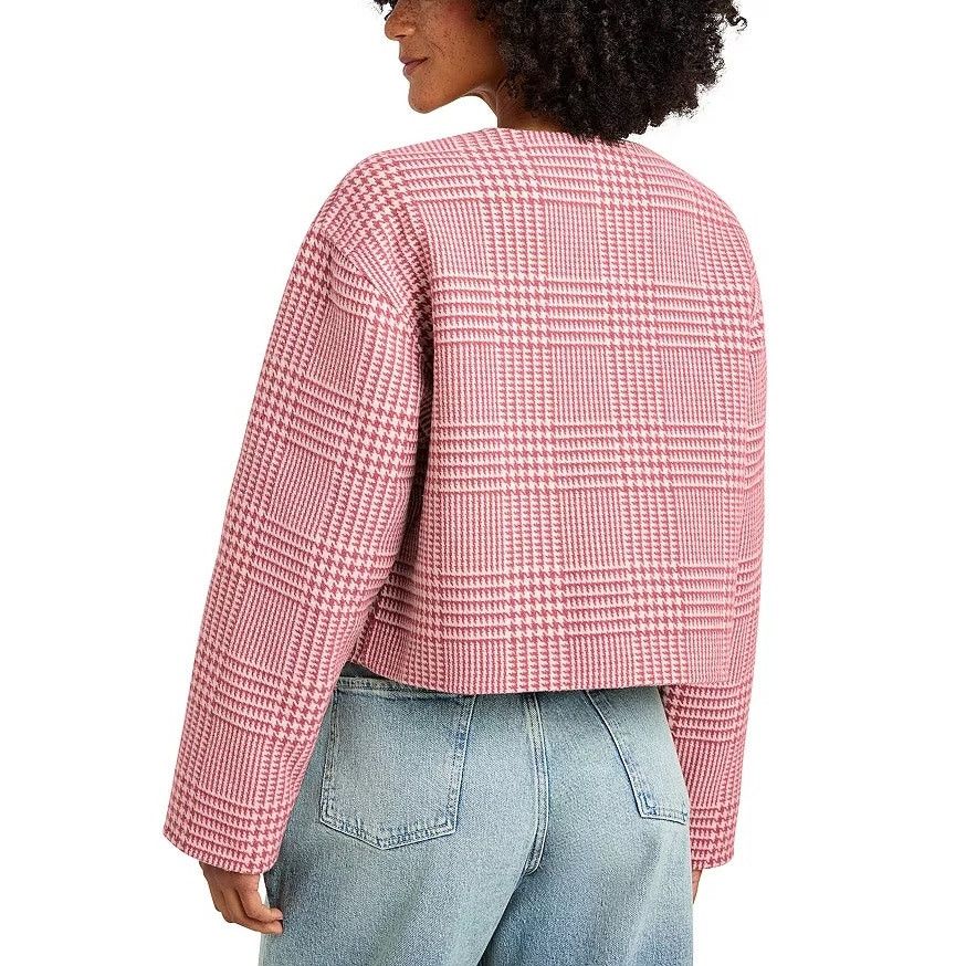 Splendid Splendid Women Coral Plaid Wool Reversible Jacket Size M Size M / US 6-8 / IT 42-44 - 5 Thumbnail