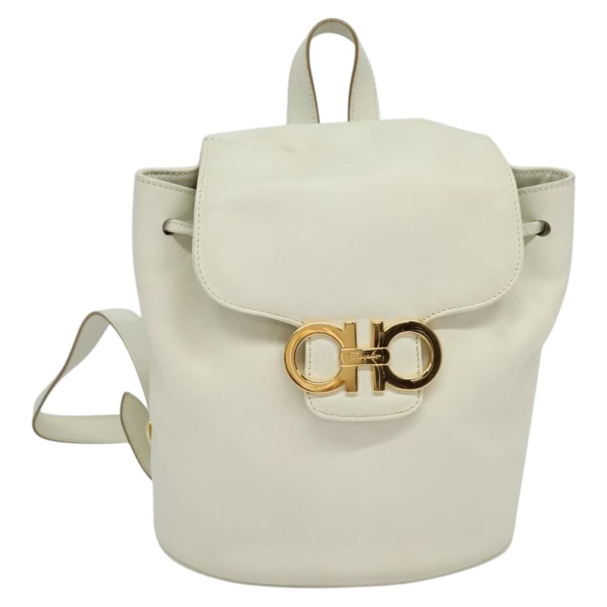 Salvatore Ferragamo Salvatore Ferragamo Gancini Flap Drawstring Backpack Leather Size ONE SIZE - 1 Thumbnail
