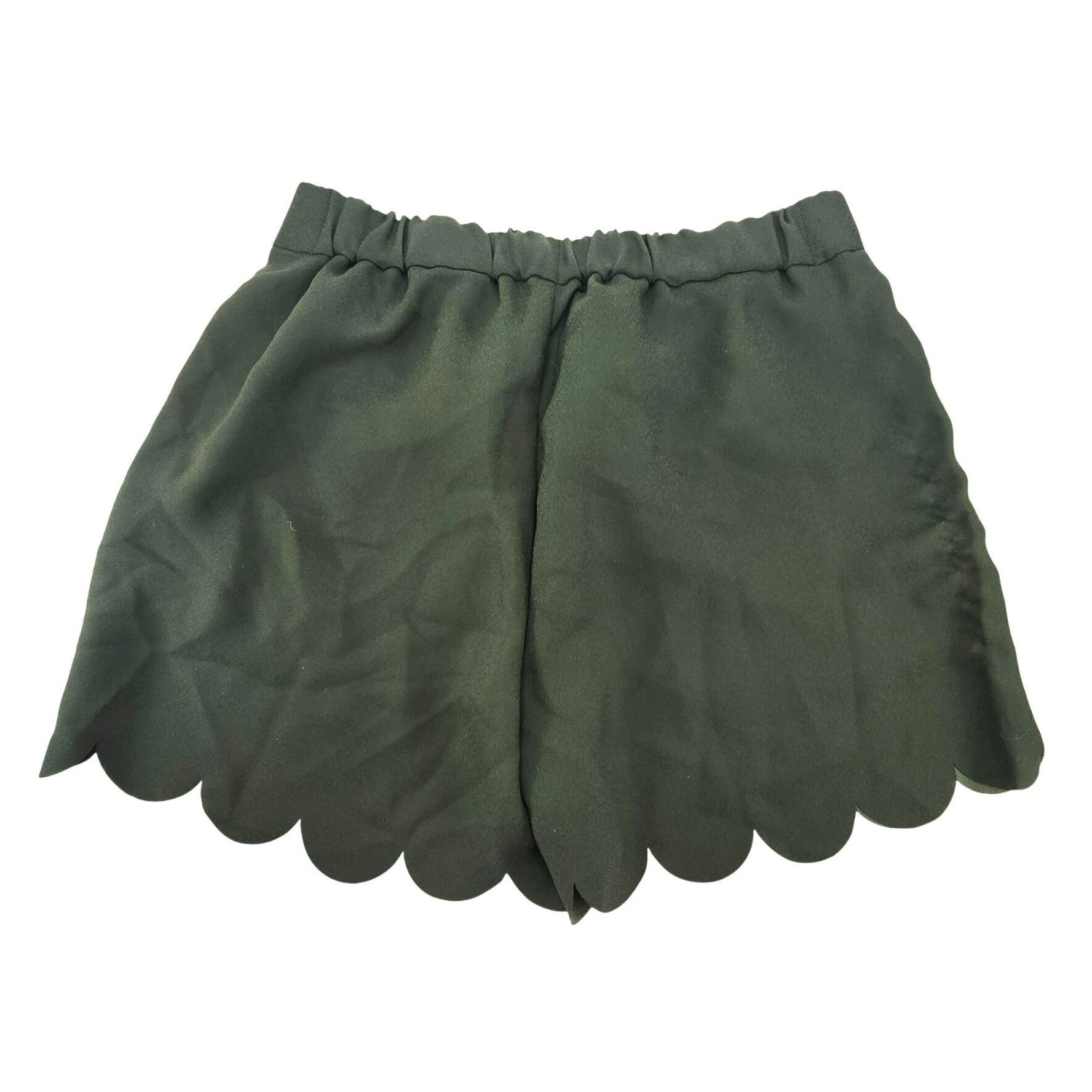 Madewell Madewell Womens Scalloped Hem Green Shorts with Pockets Size Size 25" / US 0 / IT 36 - 2 Thumbnail