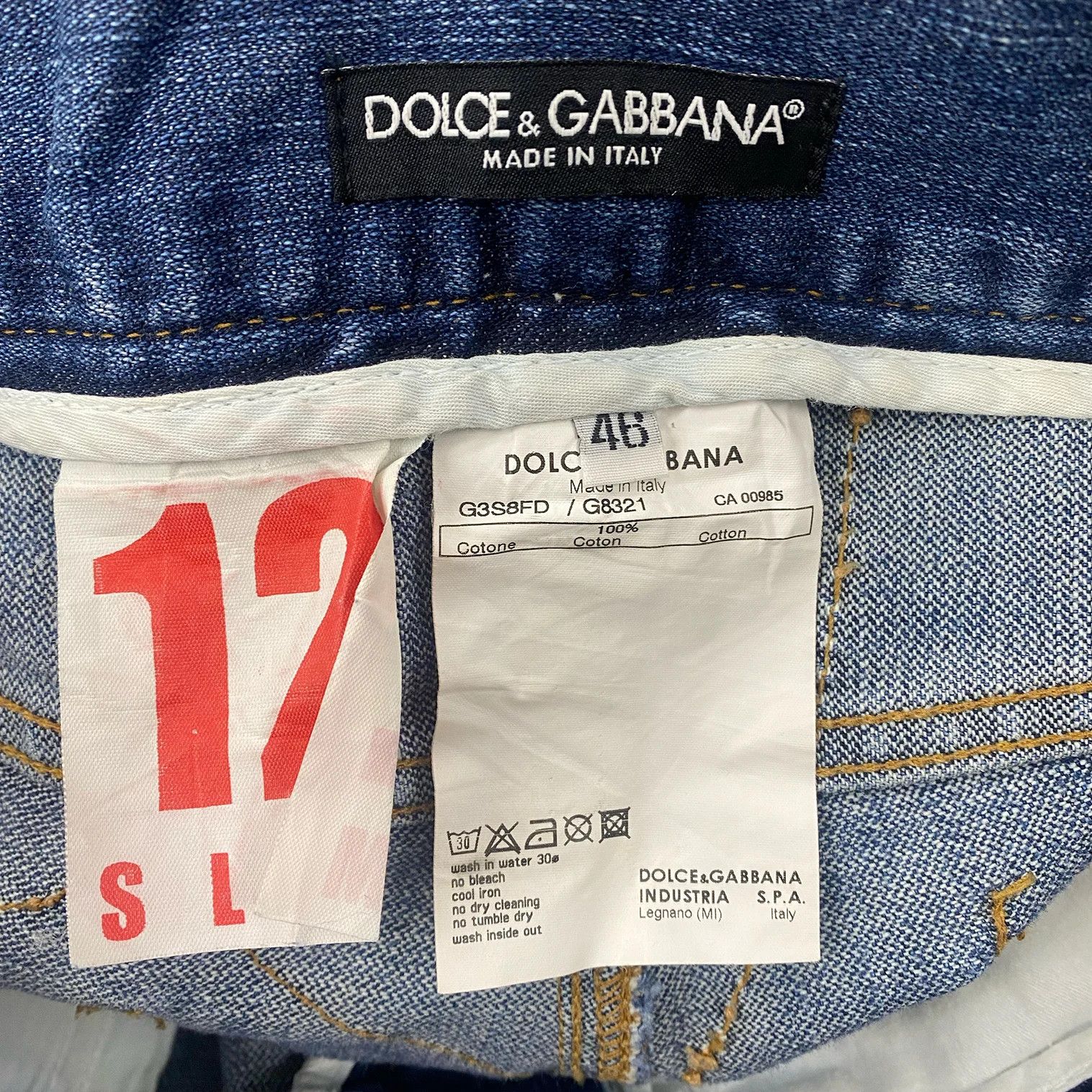 Dolce & Gabbana Stitch Design Crushed Denim Pants in Blue Size 46 Size US 30 / EU 46 - 20 Thumbnail
