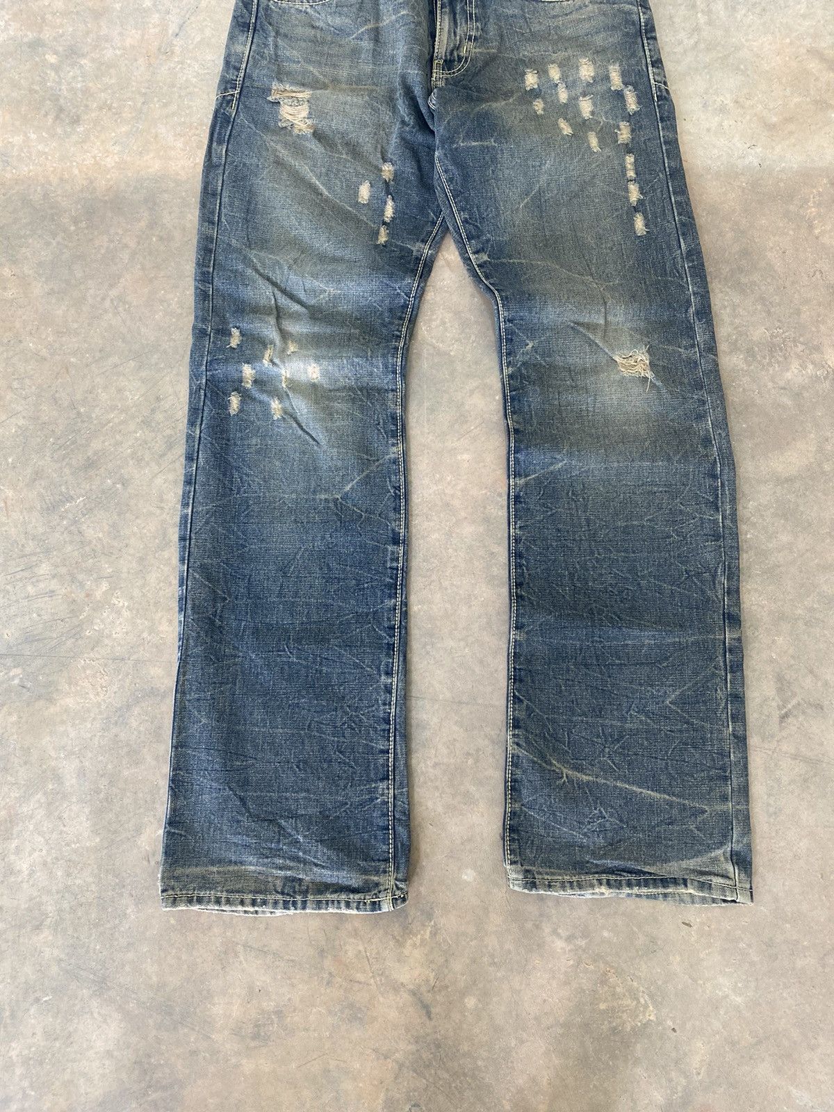 Hysteric Glamour Sick☠️ DS Claw Flare Jeans Distressed Punk Grunge Gothic Lgb Size US 31 - 3 Thumbnail