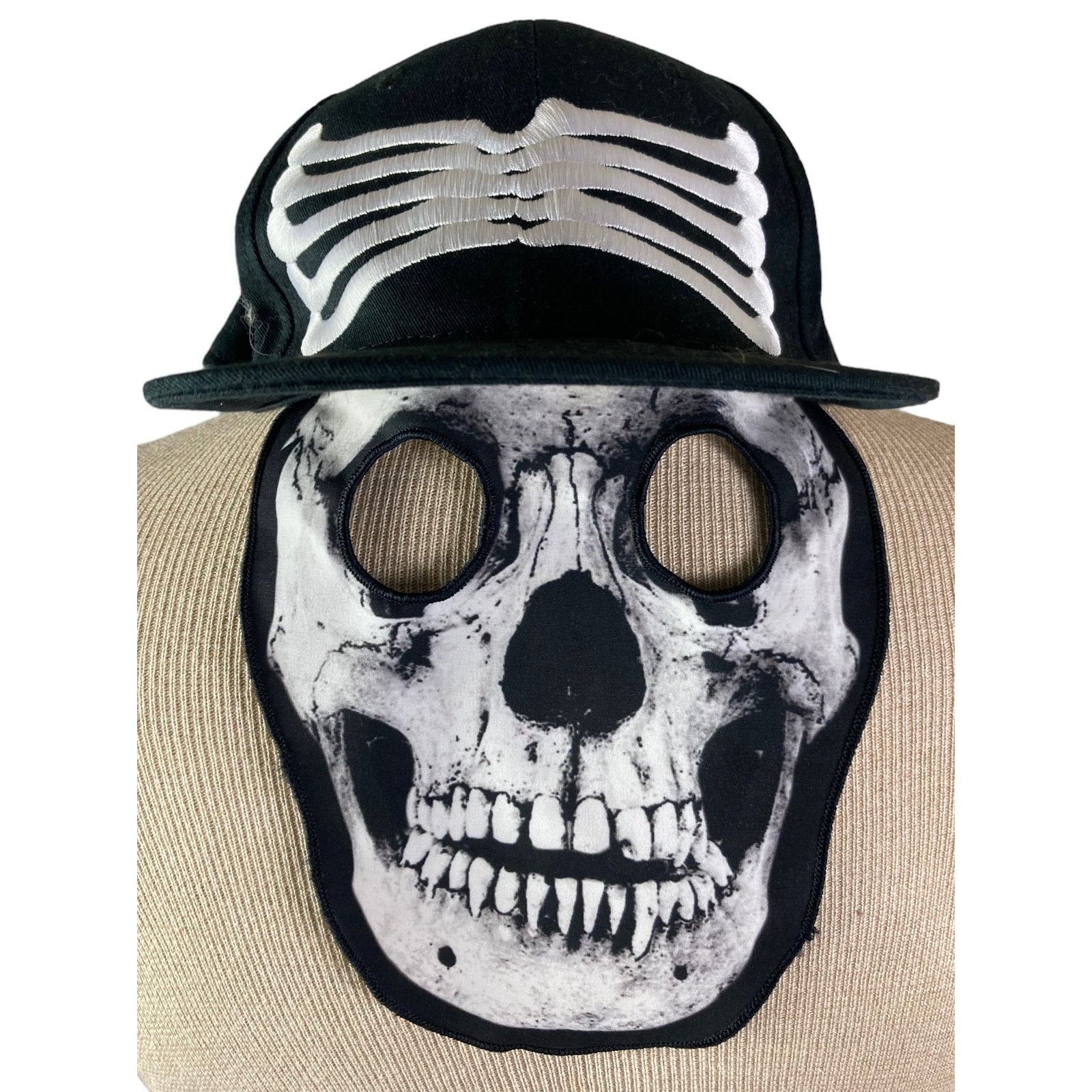 Other Men's Snapback Hat Gothic Punk Skull Mask Streetwear Cap Size ONE SIZE - 1 Thumbnail
