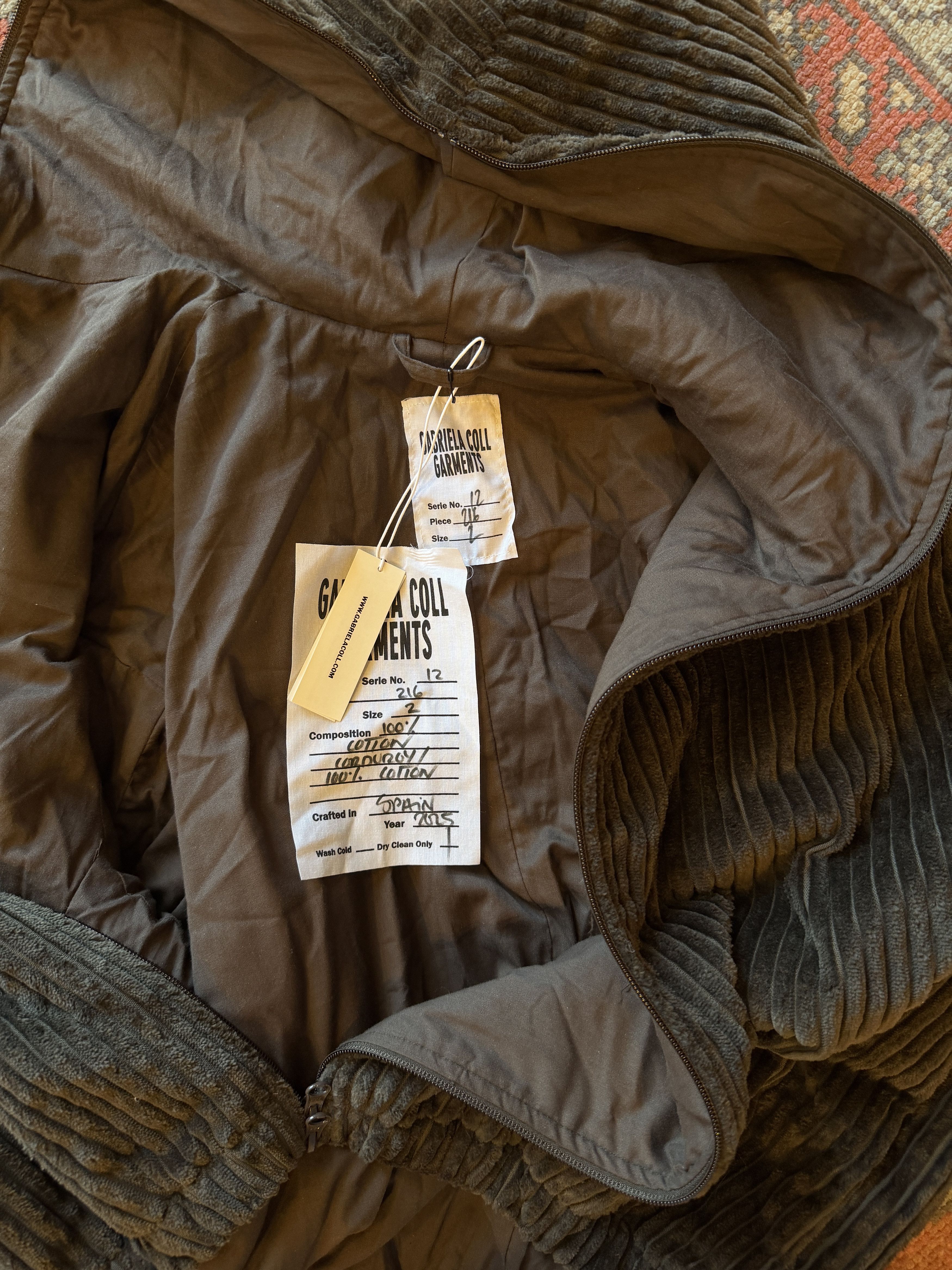 Gabriella Coll Garments S17 NO.216 CORDUROY PUFFER ZIPPER JACKET Size US M / EU 48-50 / 2 - 4 Thumbnail