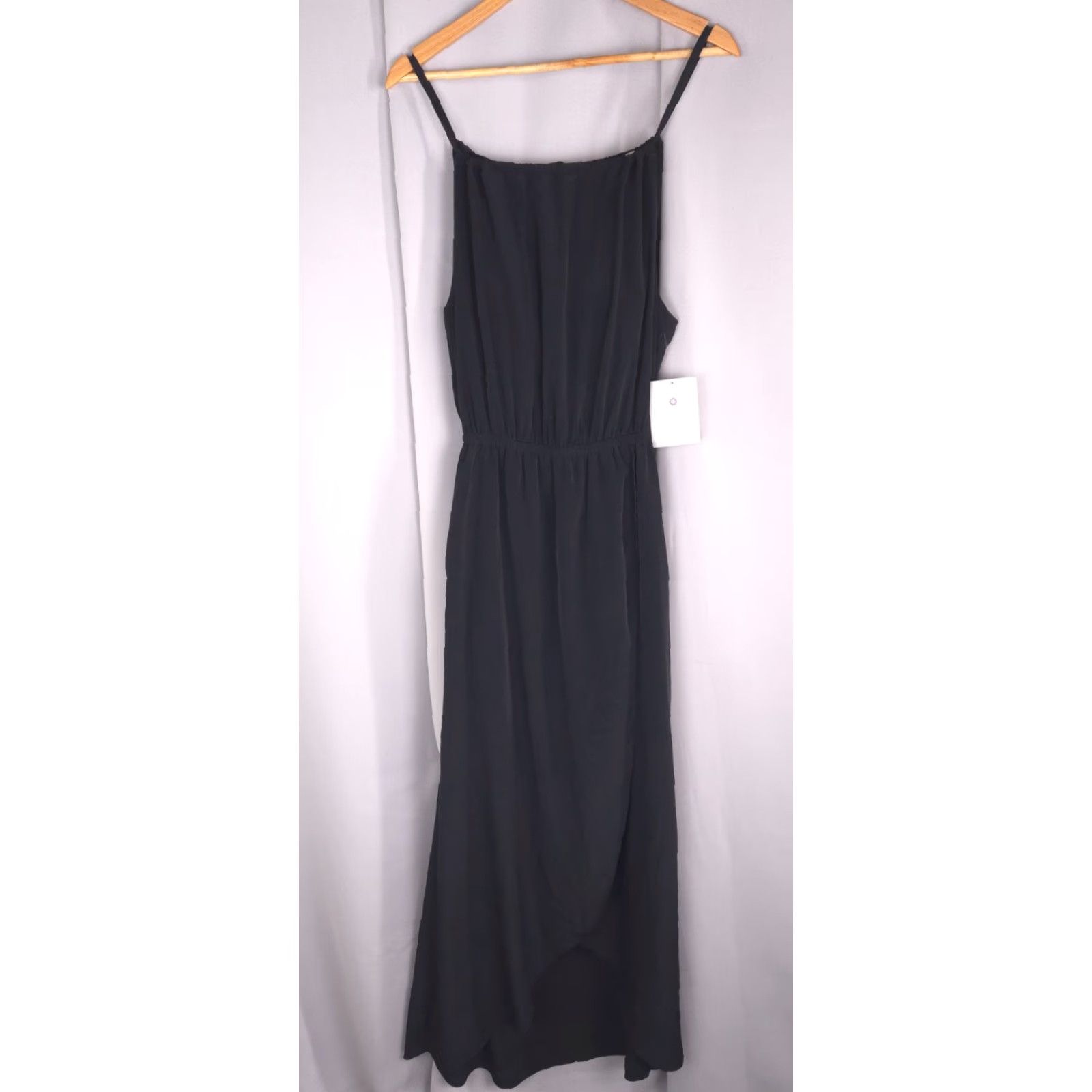 Athleta Dress Womens XS Black Flowy Maxi Ripple Style Athletic Travel  Casual NEW