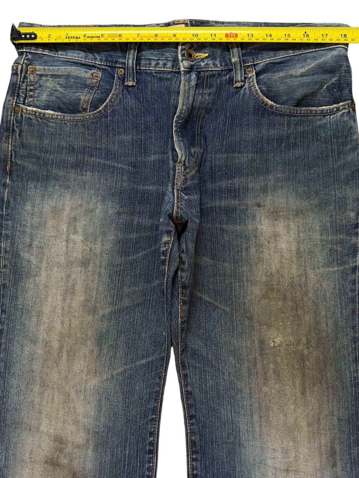 Edwin Vintage 90s Japan Edwin 505 Mud Wash Faded Wide Leg Baggy Size US 36 / EU 52 - 10 Thumbnail