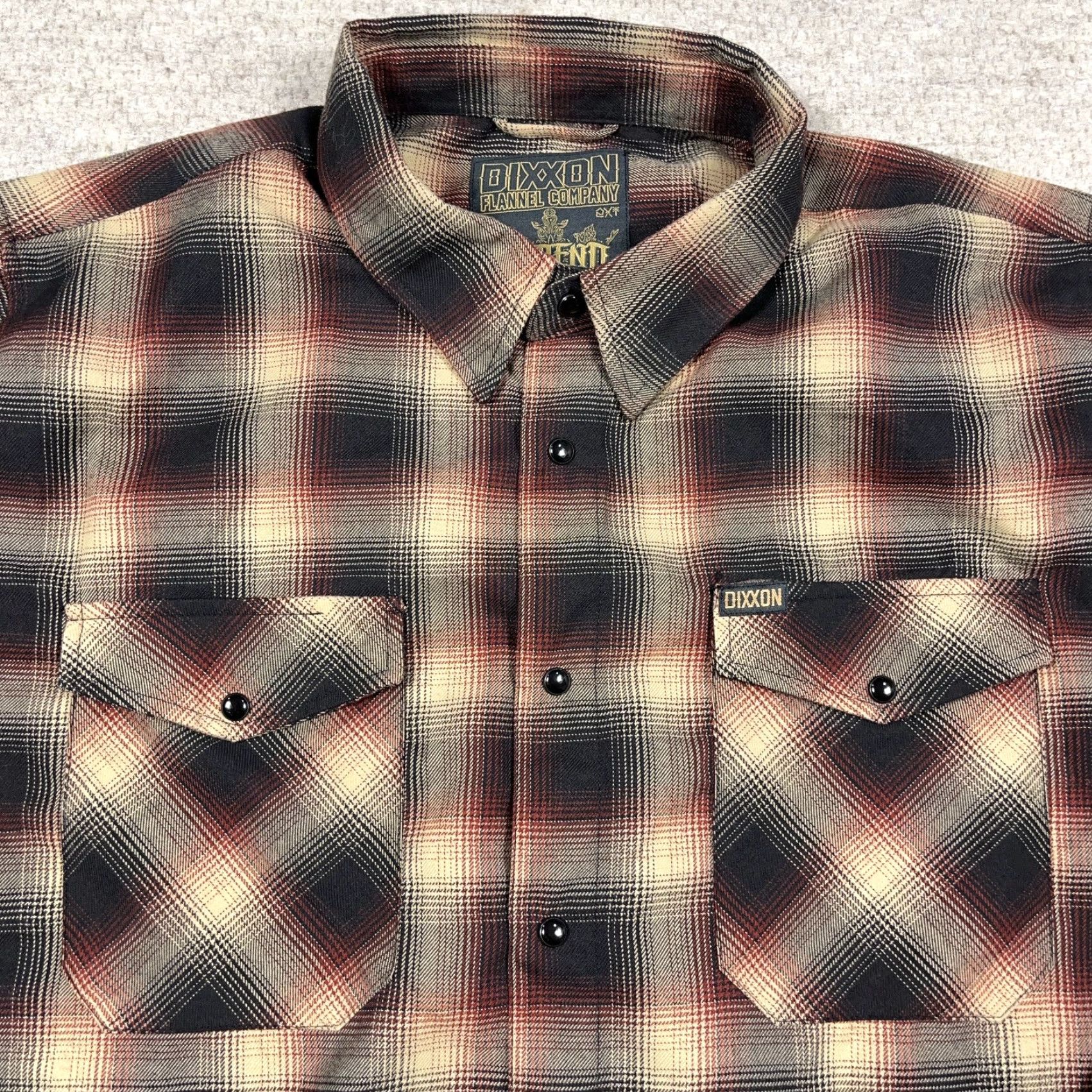 Vintage Dixxon Flannel Button-Up Men 2XT Brown Plaid Casual Shirt 2X Tall Mens Vintage: No Size US XXL / EU 58 / 5 - 2 Thumbnail