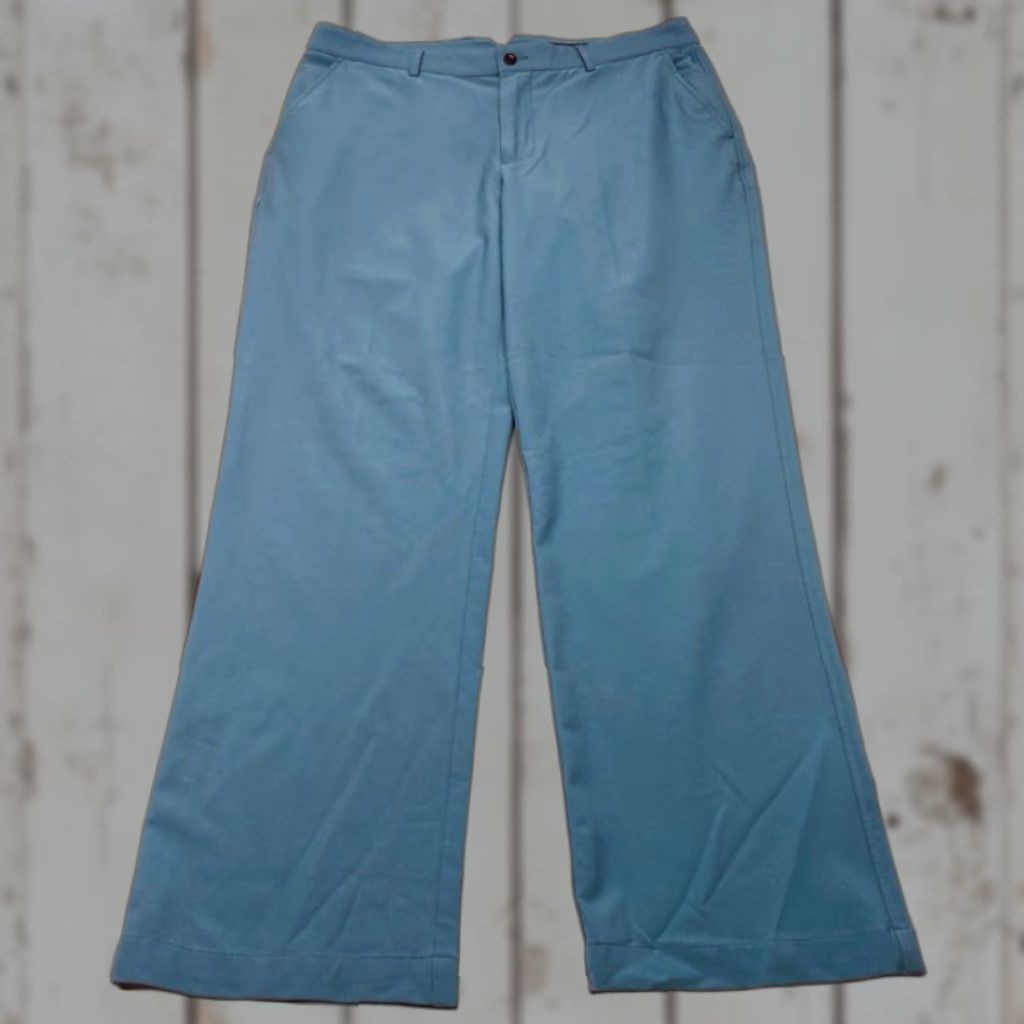 Vintage Dunning Pants Men Blue 34x30 Flat Front Pockets Performance Polyester Spandex Casual Straight Leg Vintage No Size US 34 / EU 50 - 1 Thumbnail