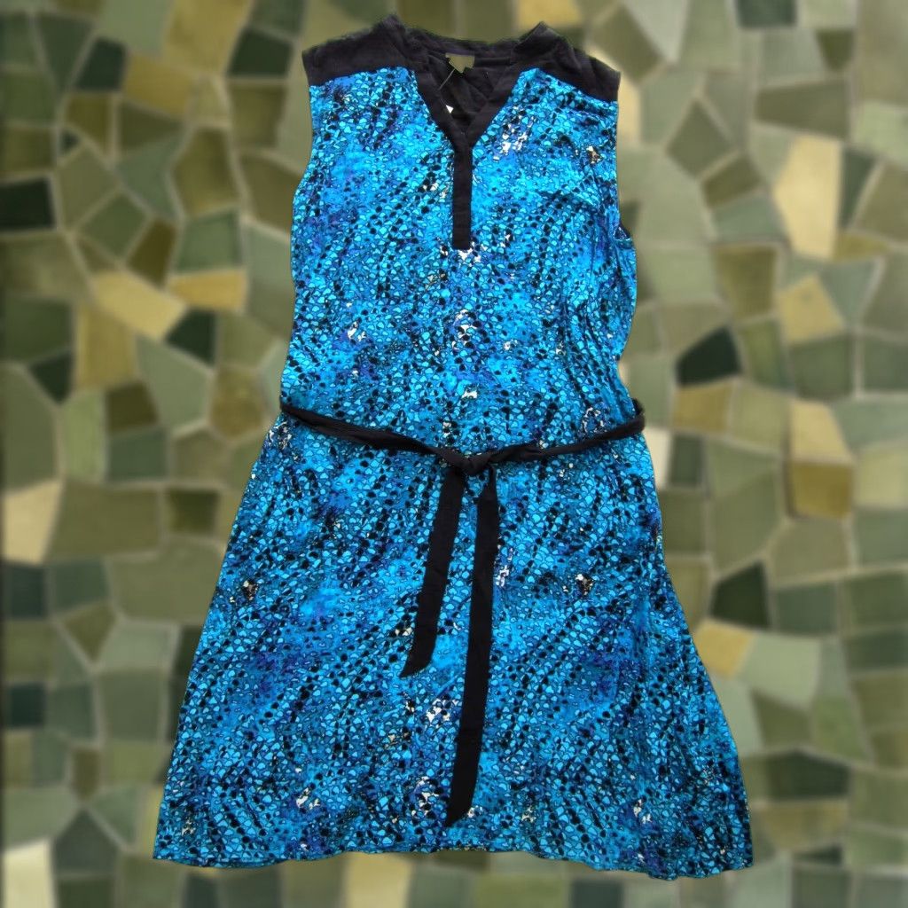 Vintage NWT Jaclyn Smith Blue Black 100% Rayon Sleeveless Long Maxi Midi Sun Dress XXL Dress Size XXL / US 16-18 / IT 52-54 - 1 Thumbnail