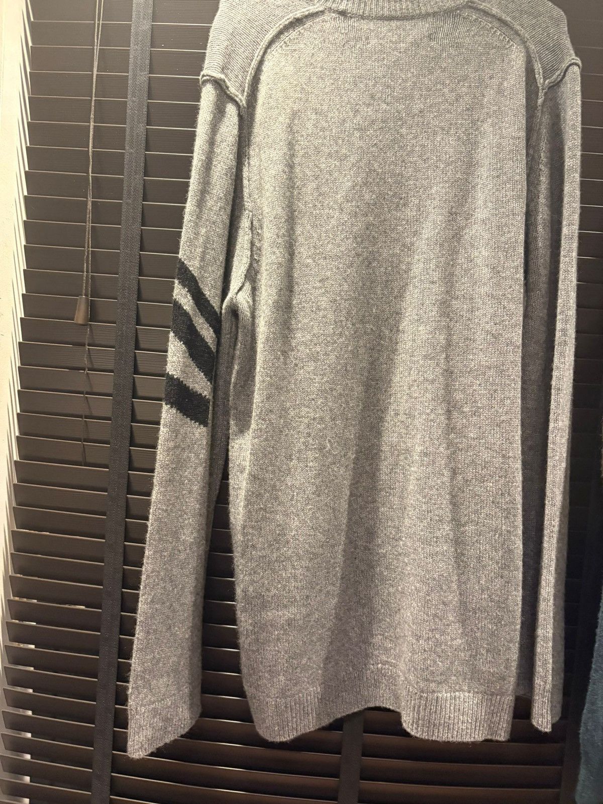 Zadig & Voltaire Gray Cashmere Sweater with Striped Arm Size US XXL / EU 58 / 5 - 2 Thumbnail