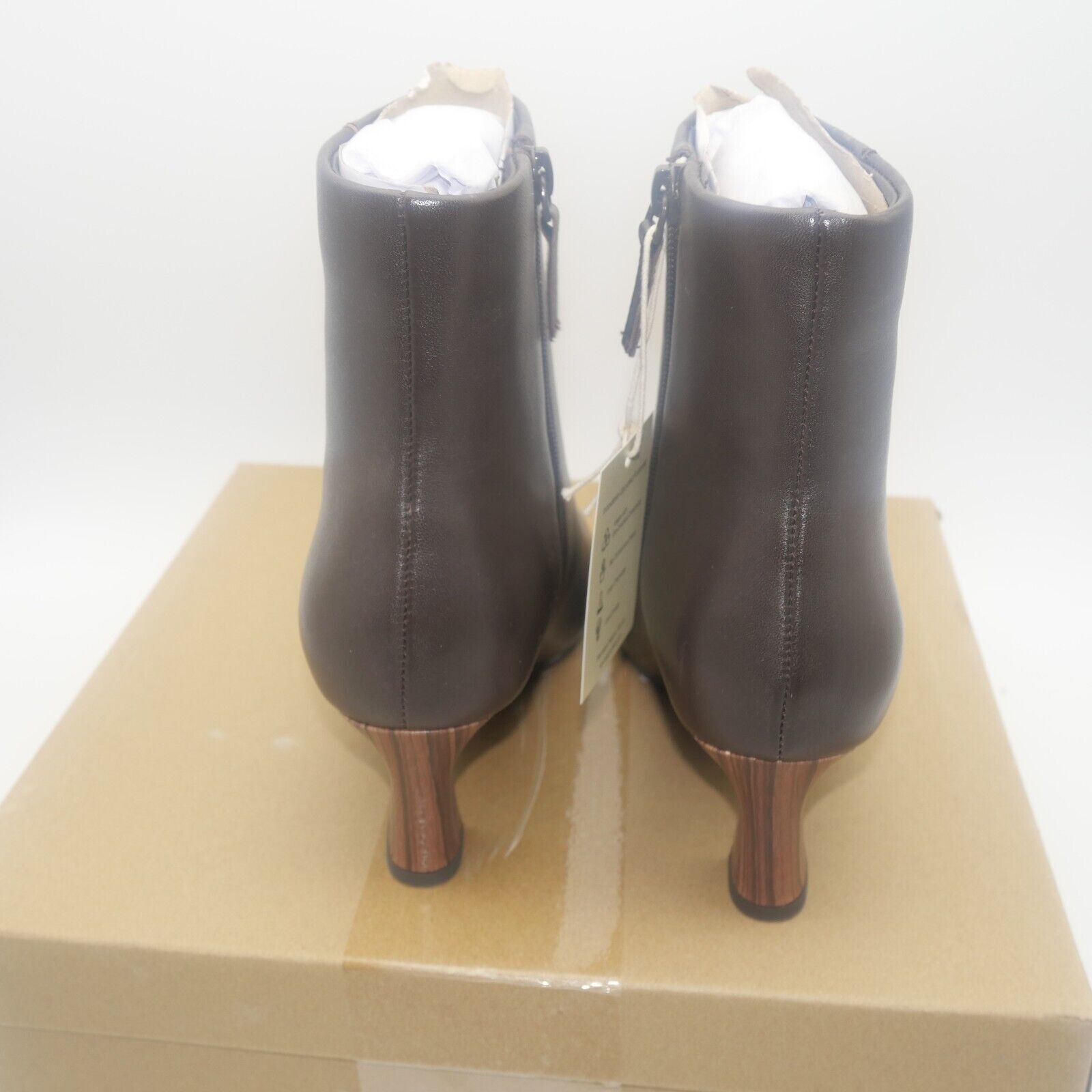 Sanctuary NEW Sanctuary SA Sleek Leather Ankle Boots Shoes Java Brown Size US 6 / IT 36 - 4 Thumbnail