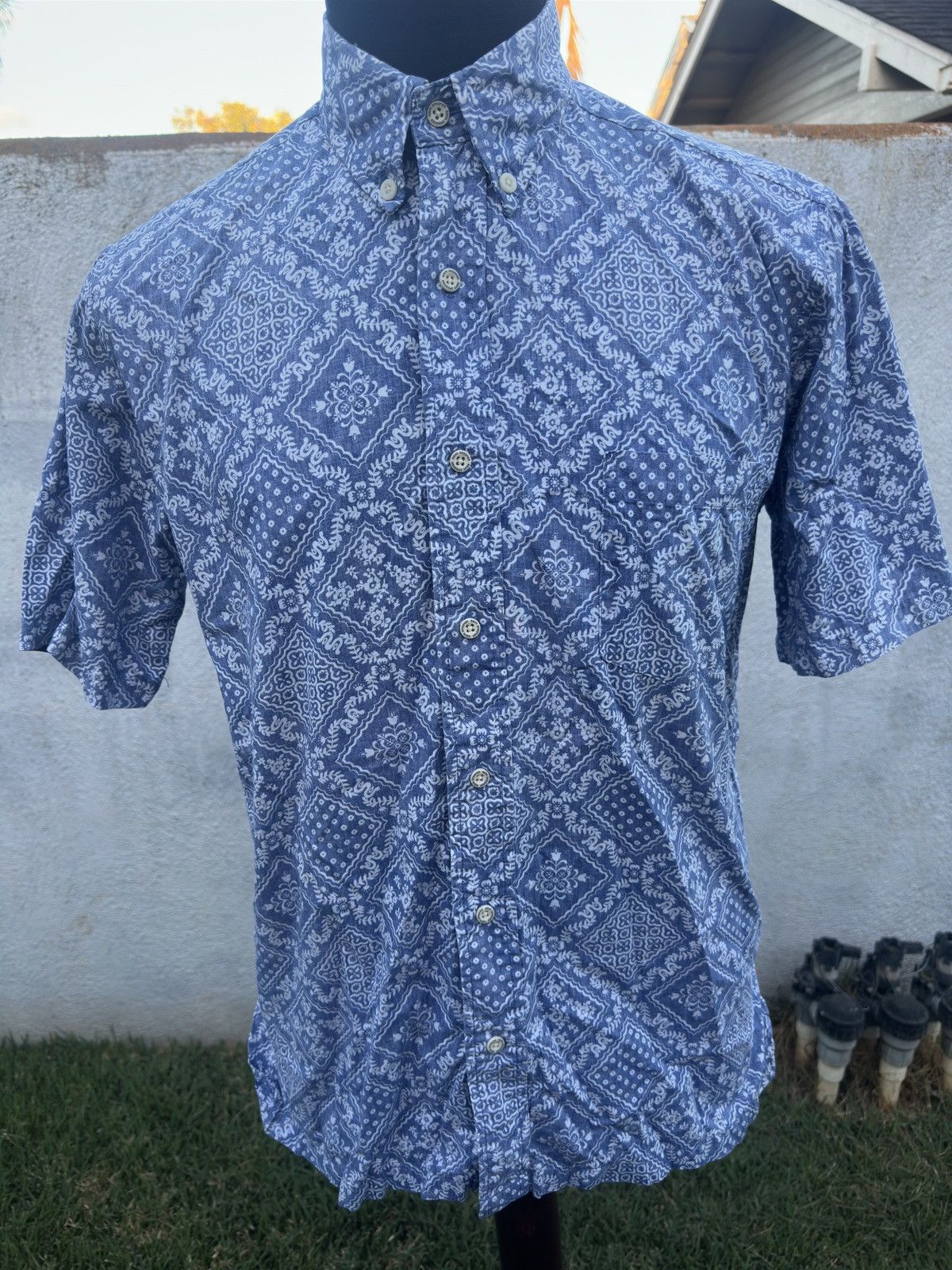 Reyn Spooner PreOwned Reyn Spooner Classic Blue Hawaiian Print Men's S Size US S / EU 44-46 / 1 - 1 Thumbnail