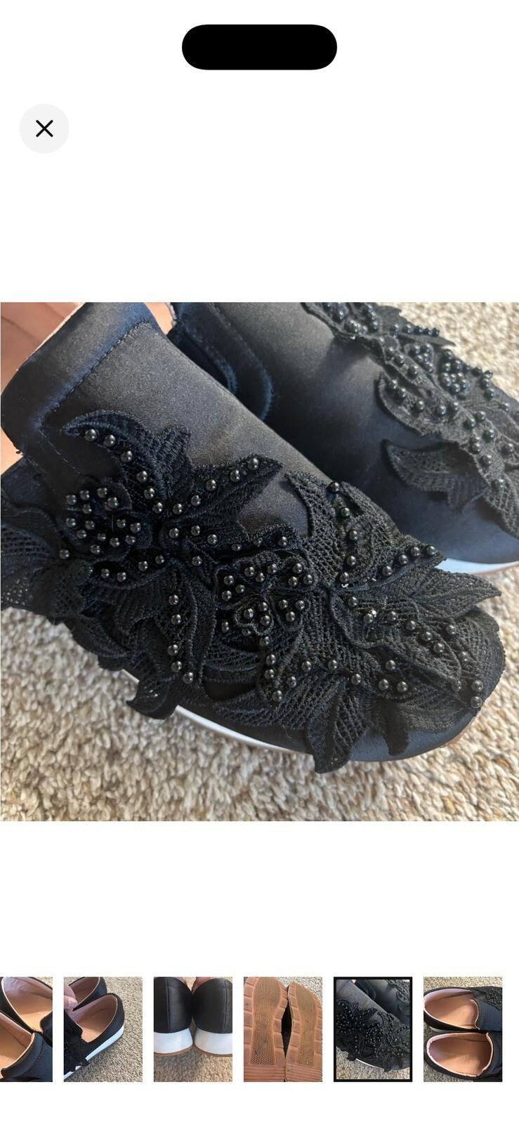 Zara (ZARA) Elegant Black Embellished Women's Shoes Size US 8 / IT 38 - 6 Thumbnail