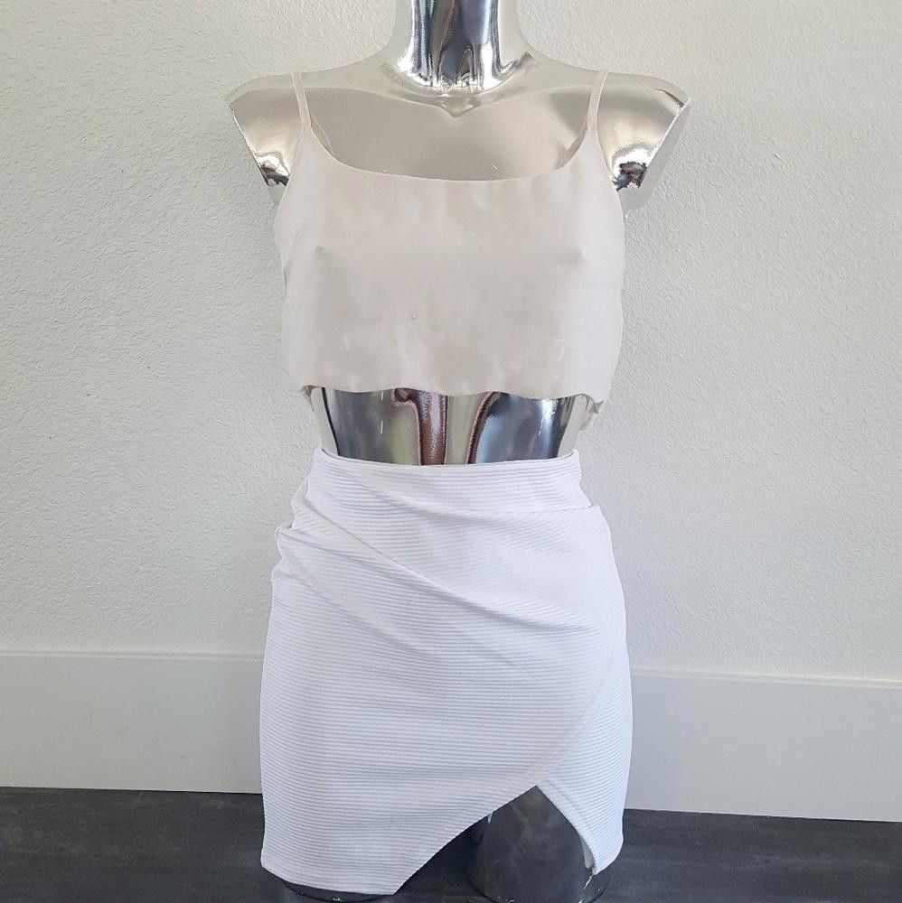 Designer Cream Dressy Melville Cropped Blouse Size ONE SIZE - 1 Thumbnail