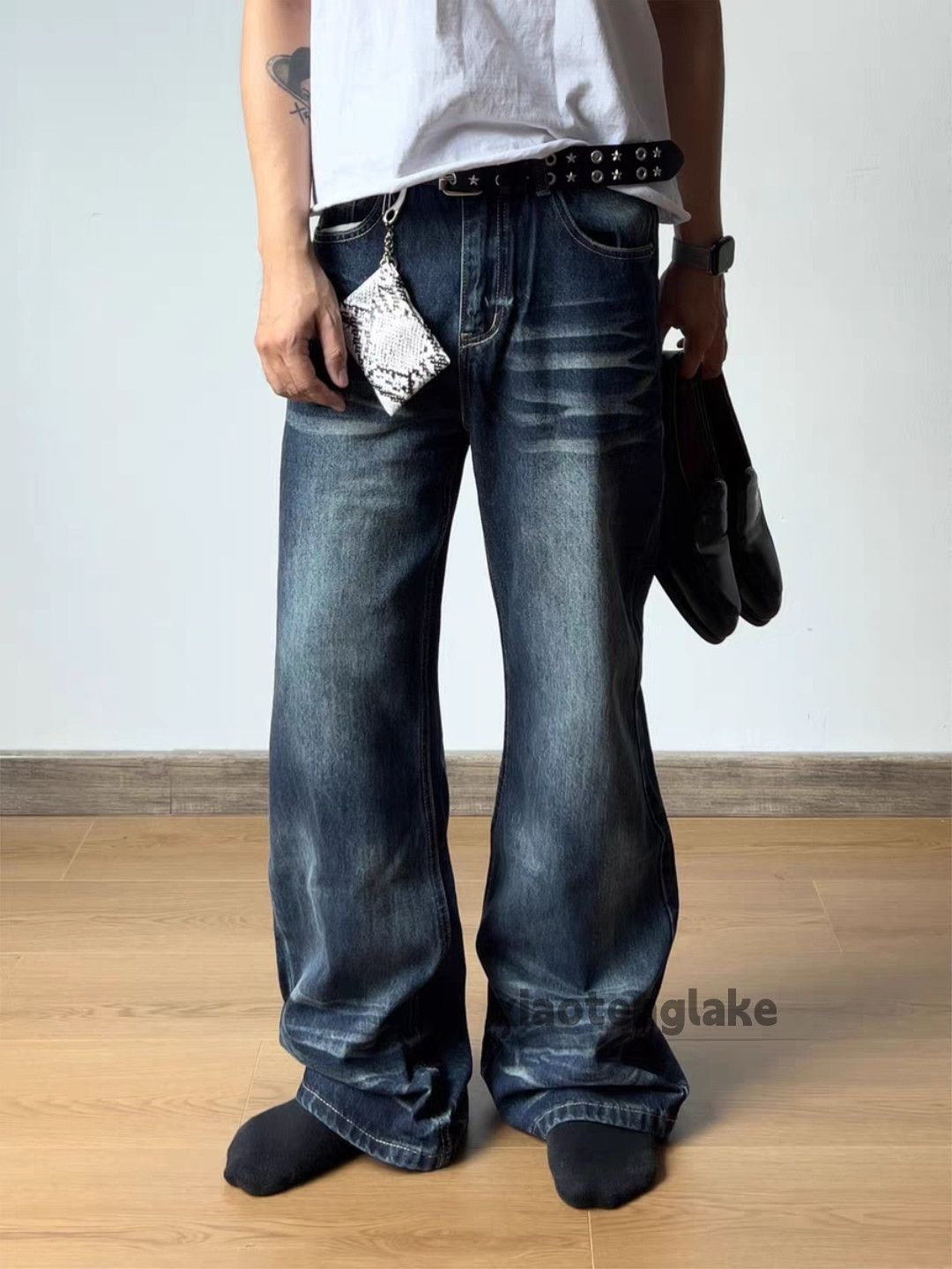 Japanese Brand Custom washed faded punk grunge bootcut hiphop jeans Size US 33 - 6 Thumbnail