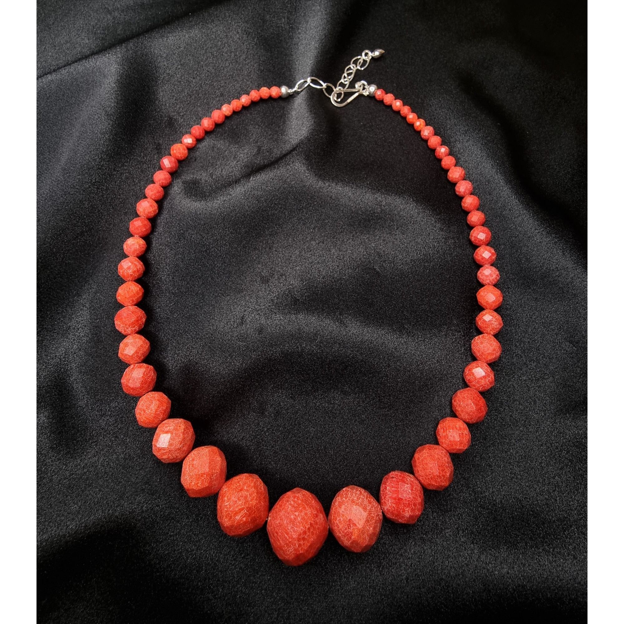 Vintage Jay King Real Coral Sterling Silver 925 Necklace With Gradua Size ONE SIZE - 4 Thumbnail