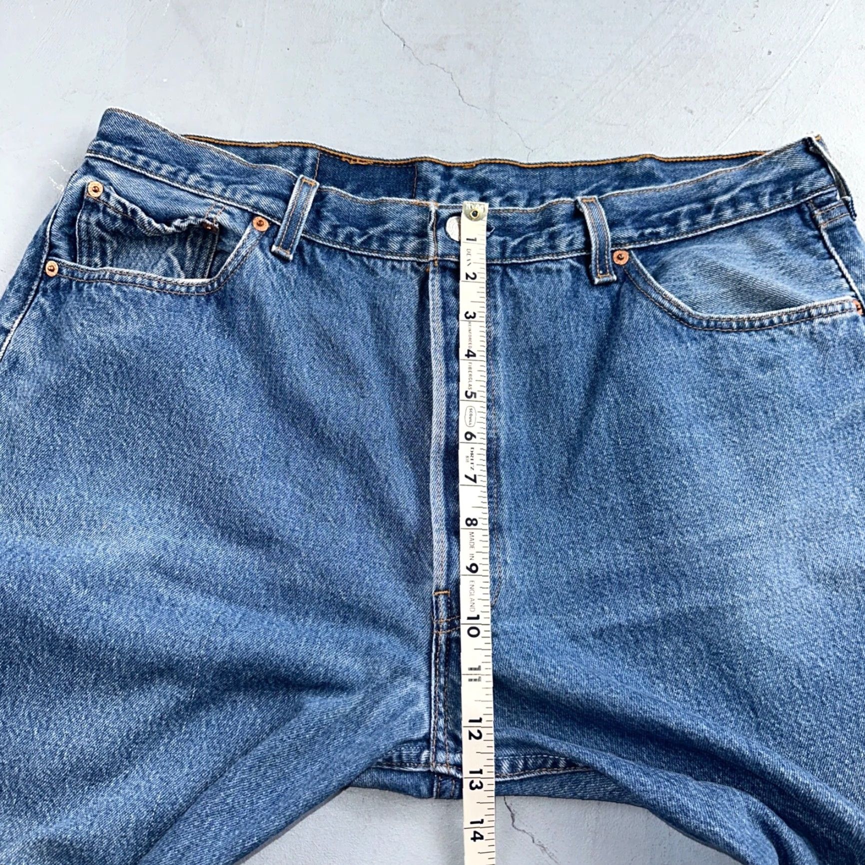 Levi's VINTAGE Levi's 501 Jeans Straight Mens 42x32 Blue Medium Wash 90s USA XX Regular Rise Mid 10-12in Denim Cotton WW Size US 42 / EU 58 - 7 Thumbnail