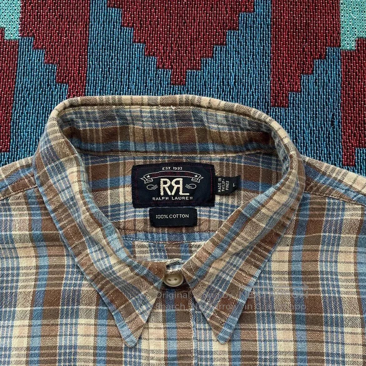 RRL Ralph Lauren vintage rrl plaid work shirt from 1920s. Size US L / EU 52-54 / 3 - 7 Thumbnail