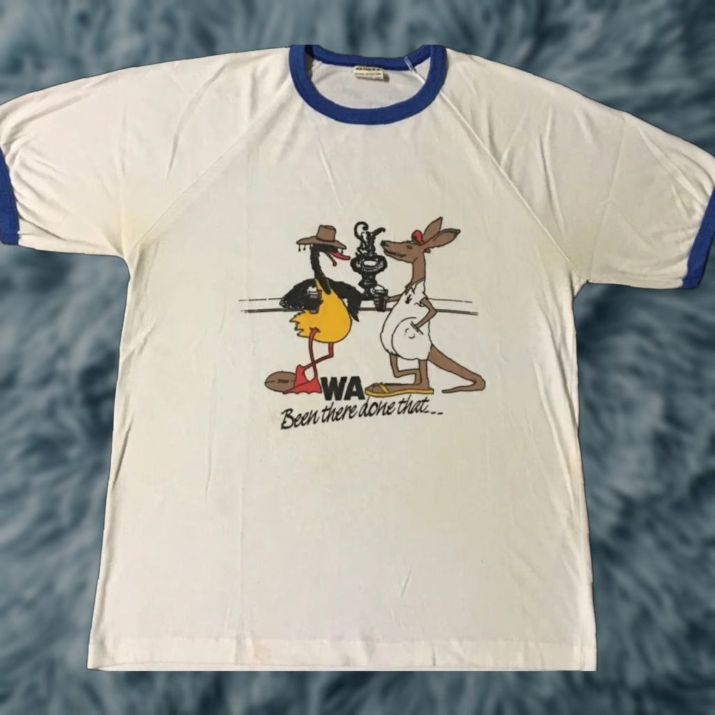 Vintage Vtg 70s Western Australia Been There Faded Shirt M Kangaroo Beer Funny Grunge 80 Size US M / EU 48-50 / 2 - 1 Thumbnail