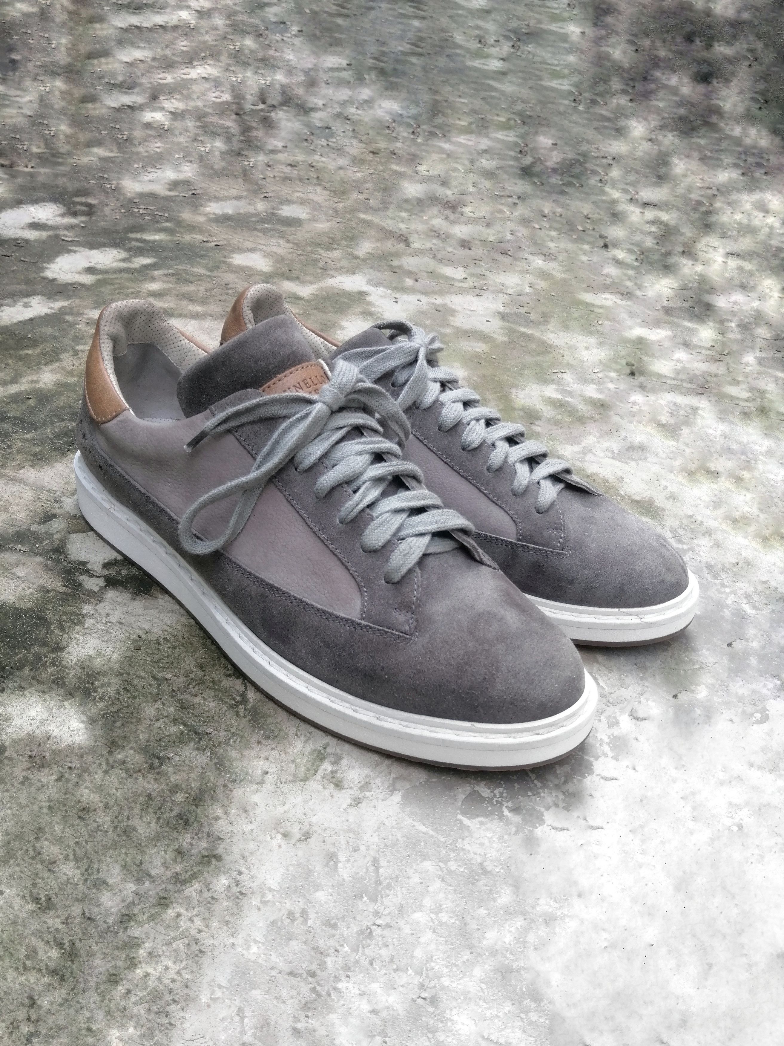 Brunello Cucinelli Brunello Cucinelli Light Gray Suede Low Trainers EU 41.5 Size US 8.5 / EU 41-42 - 2 Thumbnail