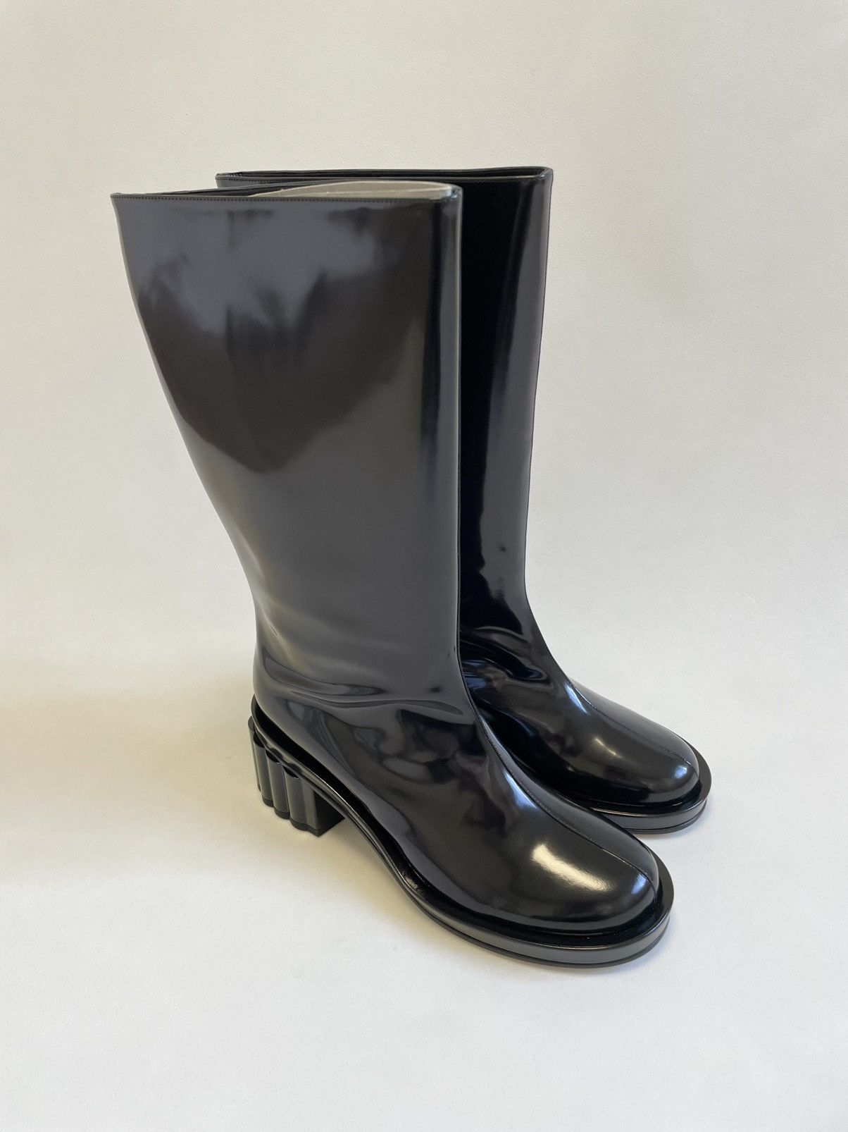 Simone Rocha Black Leather ‘Lacquered Heel’ Boots Size US 9 / IT 39 - 12 Thumbnail