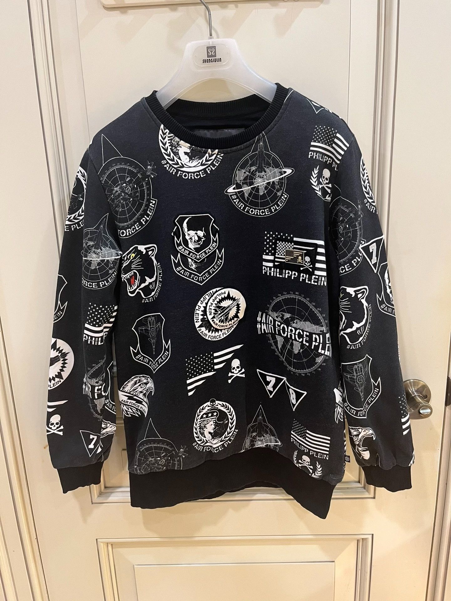 Philipp Plein Philipp Plein Distressed Print Pullover Sweatshirt Size US L / EU 52-54 / 3 - 1 Thumbnail