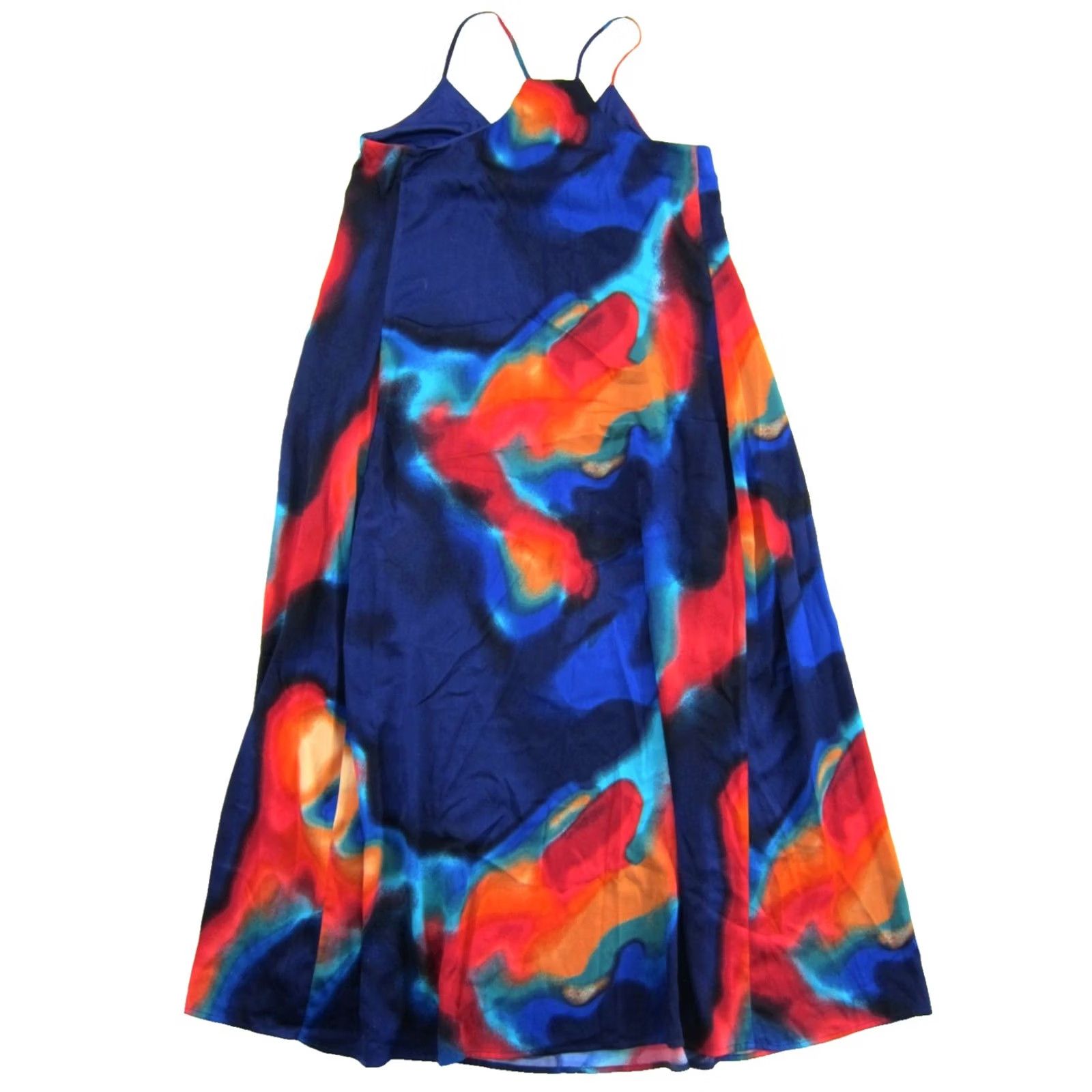 Nicole Miller Nicole Miller Blue Orange Green Tie Dye Silky Long Maxi Tank Slip Dress L Size L / US 10 / IT 46 - 2 Thumbnail