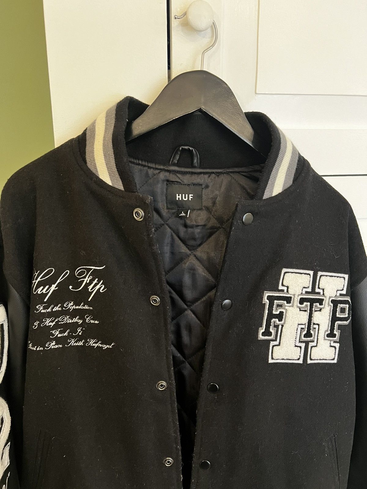 Fuck The Population × Huf FTP HUF Varsity Jacket Black/White Size US S / EU 44-46 / 1 - 7 Thumbnail