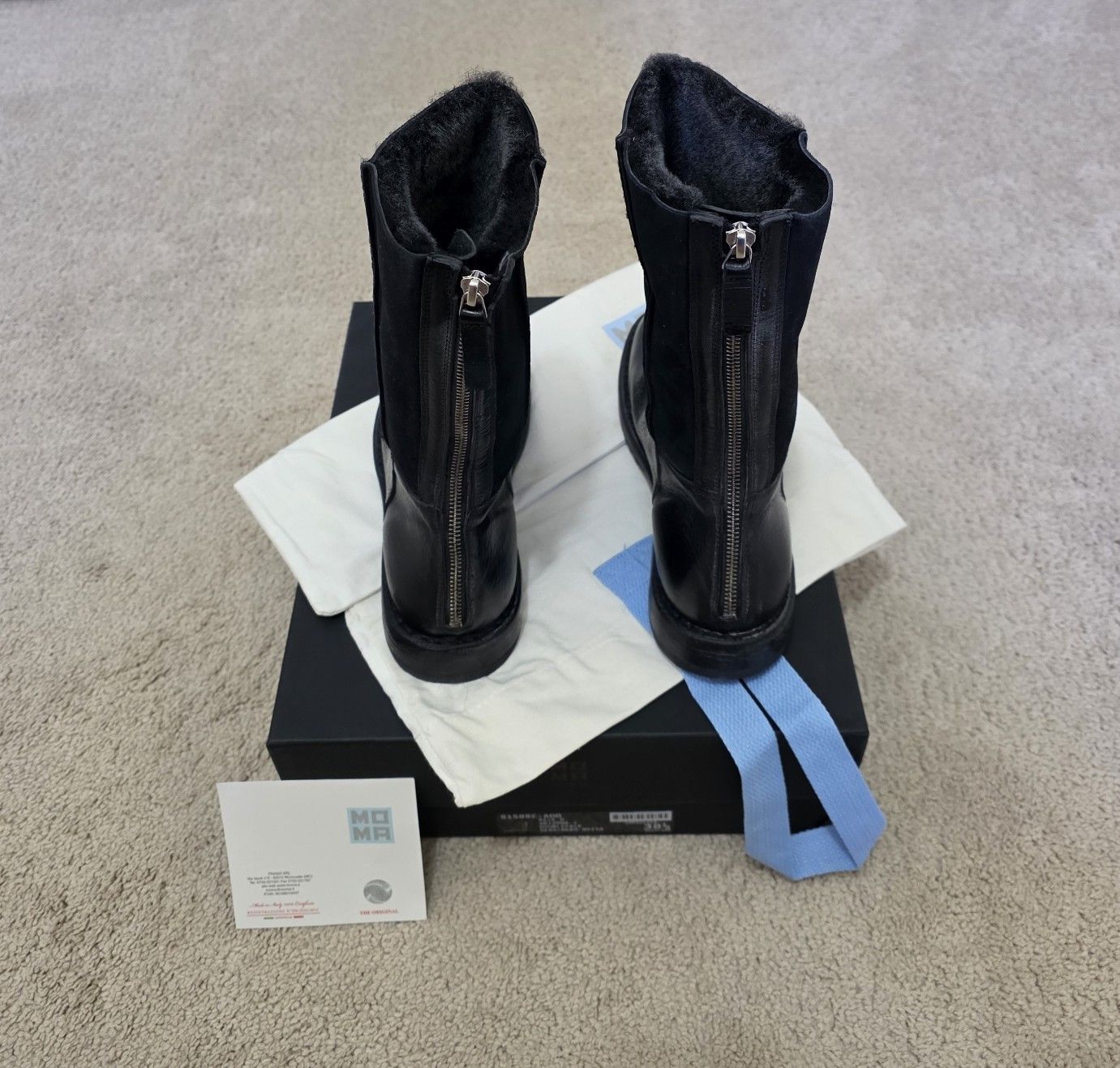 MoMA MOMA Italy Rick Nero Black Leather Ankle Boots Tronchetto Size US 8.5 / IT 38.5 - 3 Thumbnail