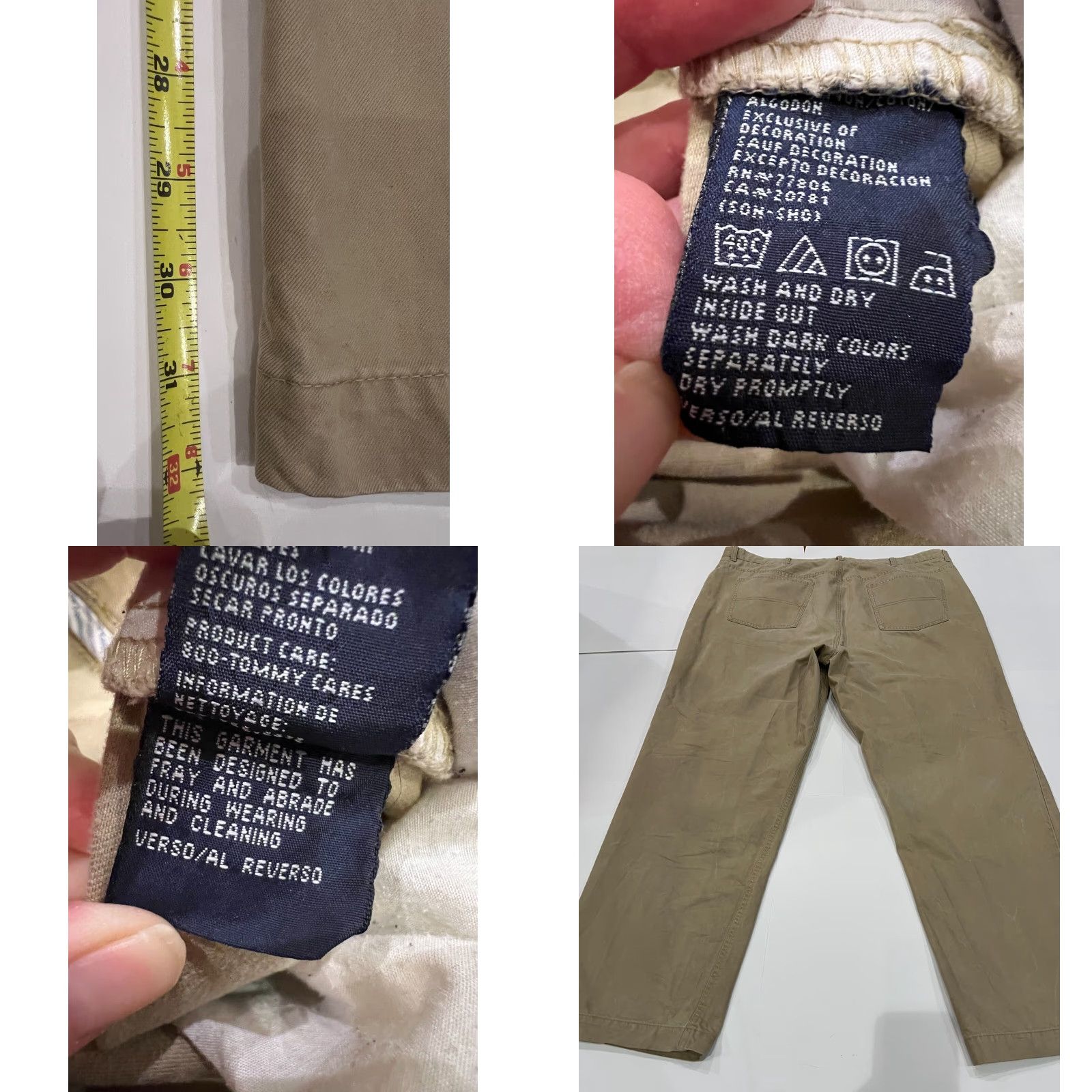 Tommy Hilfiger VINTAGE Tommy Hilfiger Men's Pants Khaki Canvas Straight Leg 42x32 Casual Business Size US 42 / EU 58 - 8 Thumbnail