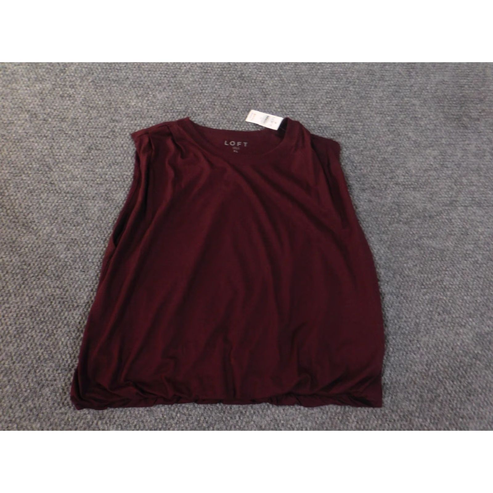 Ann Taylor Loft XL red sleeveless pullover blouse Women's Cotton Modal Knit Round Neck Casual Basic Stretch Size XL / US 12-14 / IT 48-50 - 2 Thumbnail
