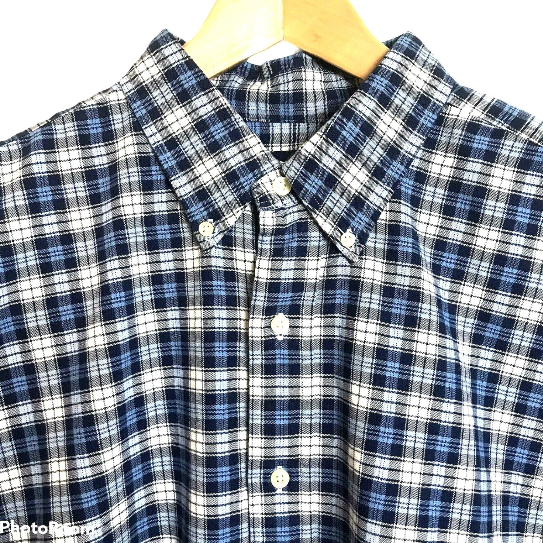 Ralph Lauren Ralph Lauren Oxford Shirt Mens Sz Small Windowpane Plaid Blue Logo Button-Up Classic Fit Casual Size US S / EU 44-46 / 1 - 3 Thumbnail