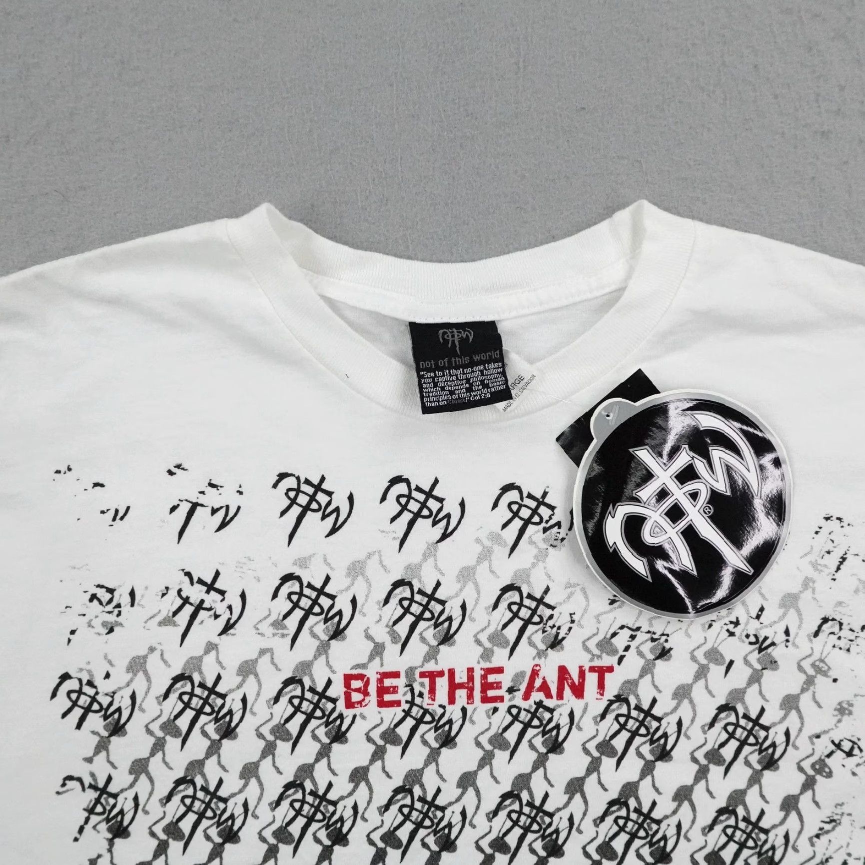 Vintage VINTAGE Not Of This World Shirt Mens XL White Be The Ant Christian Proverbs Y2K Size US XL / EU 56 / 4 - 2 Thumbnail