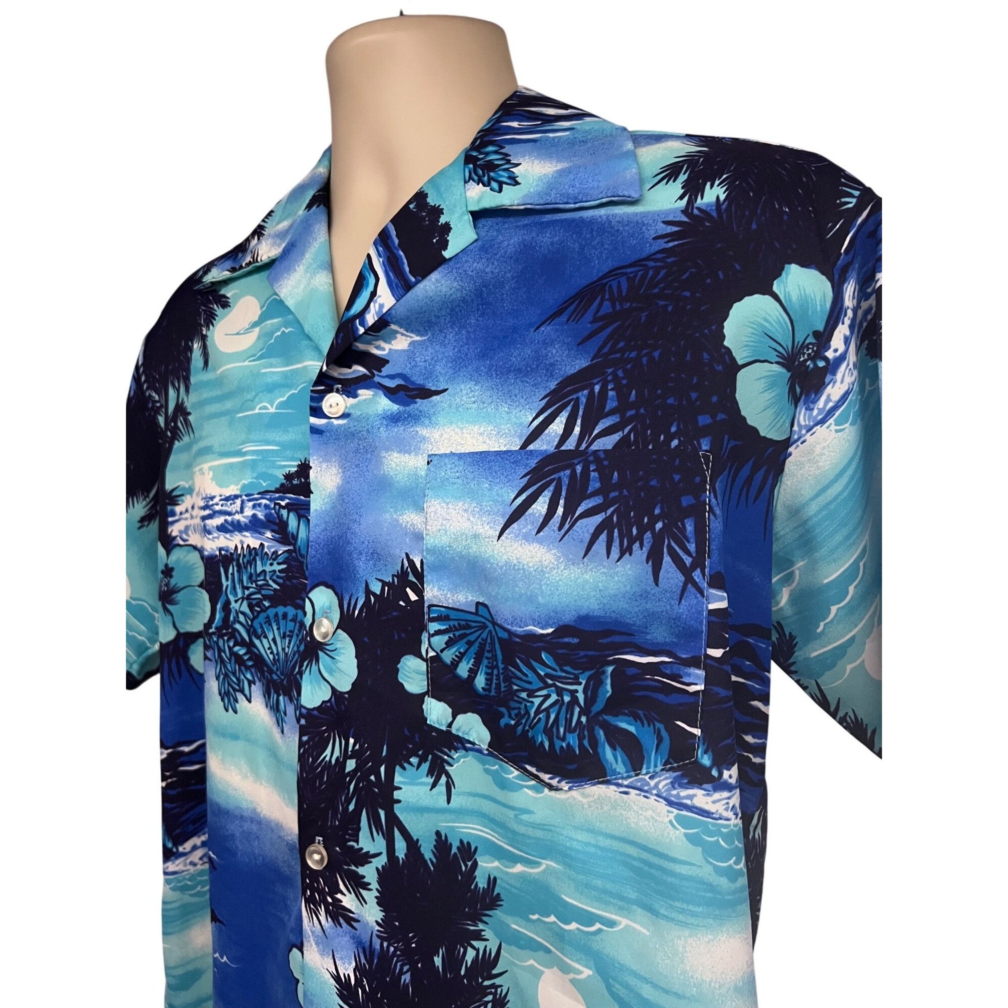Vintage Liberty House Vintage Hawaiian Aloha Blue Button Shirt Size US L / EU 52-54 / 3 - 5 Thumbnail