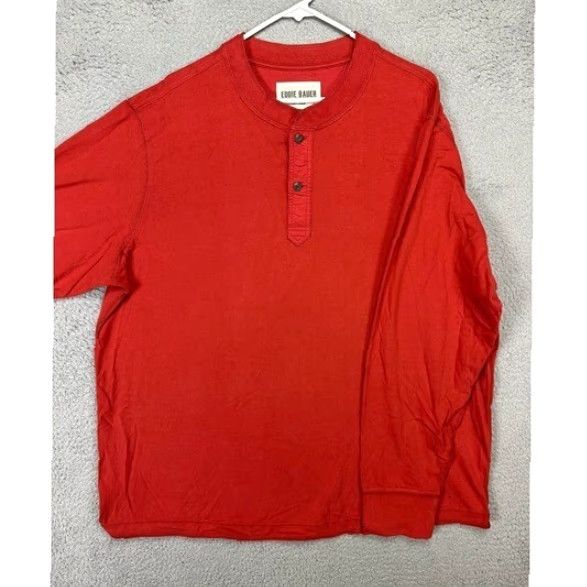 Eddie Bauer Eddie Bauer Shirt Adult 2XL Saltwater Red Henley Jersey Long Sleeve Tee Mens NEW Size US XXL / EU 58 / 5 - 3 Thumbnail