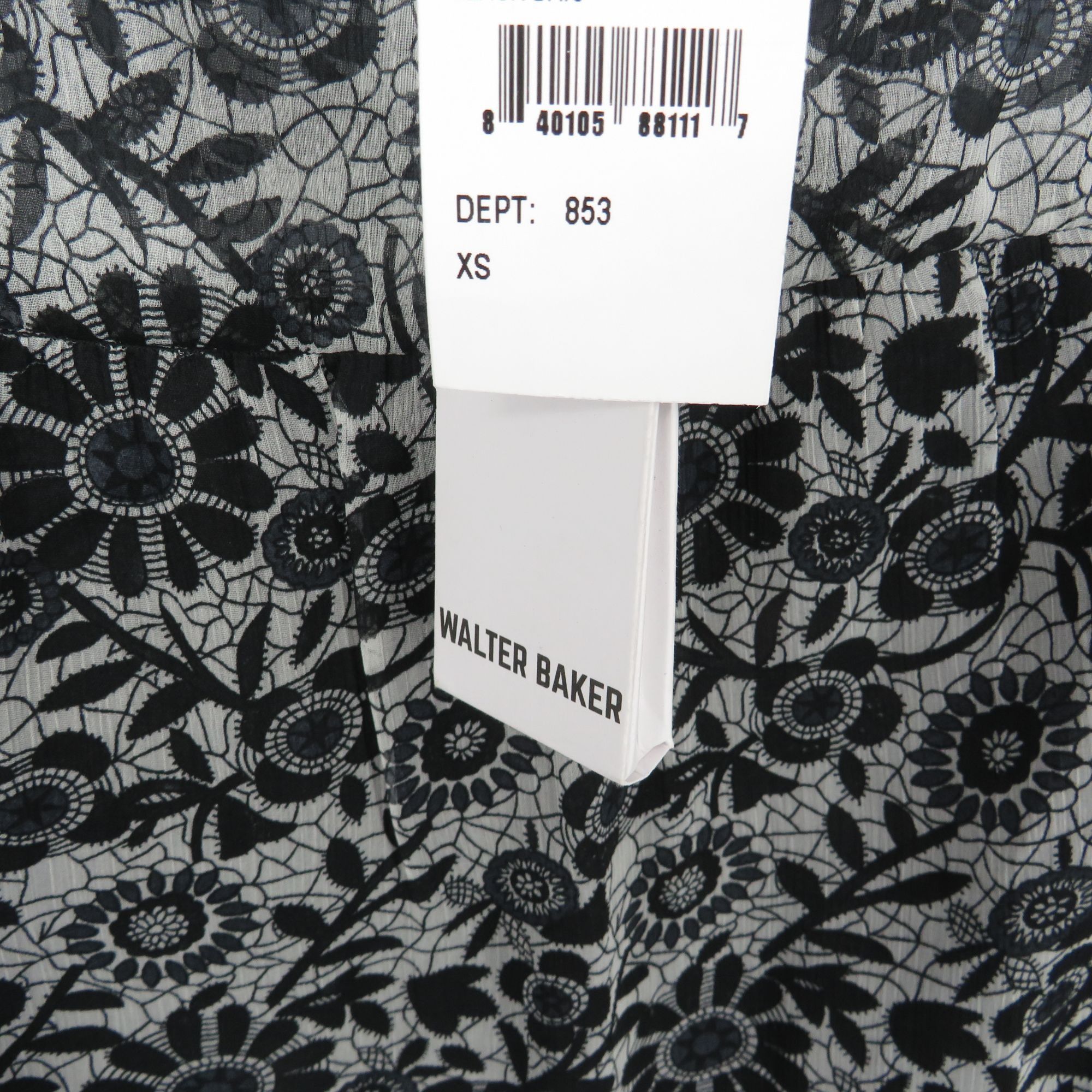 Other Walter Baker XS Sheer Black & White Floral Long Sleeve Blous Size XS / US 0-2 / IT 36-38 - 5 Thumbnail