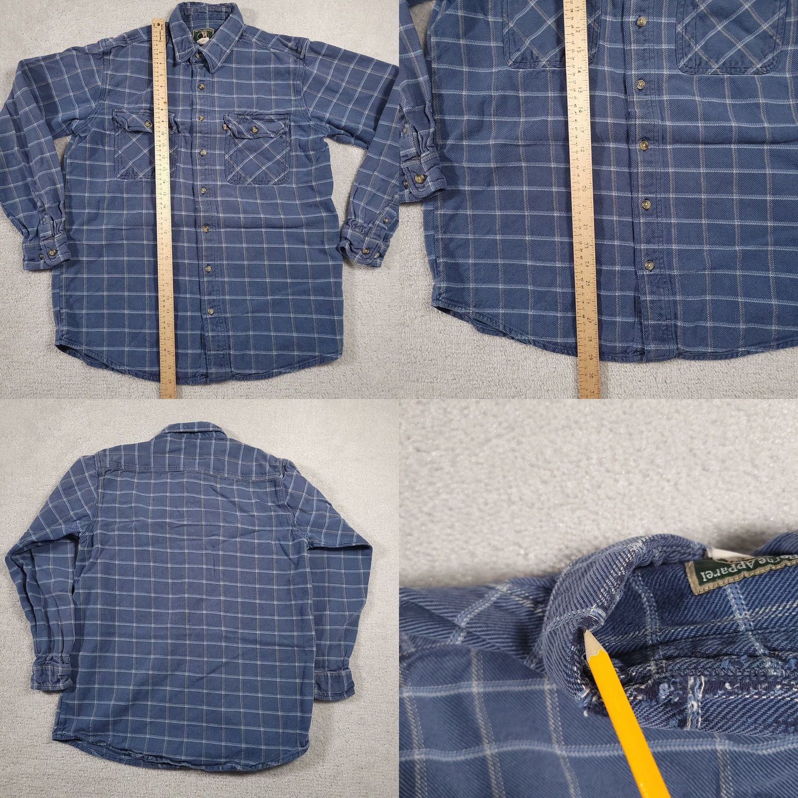 Vintage VINTAGE Berne Apparel Shirt Mens LT Button Up Flannel Shacket Shirt Jacket Heavy Blue Size US L / EU 52-54 / 3 - 8 Thumbnail