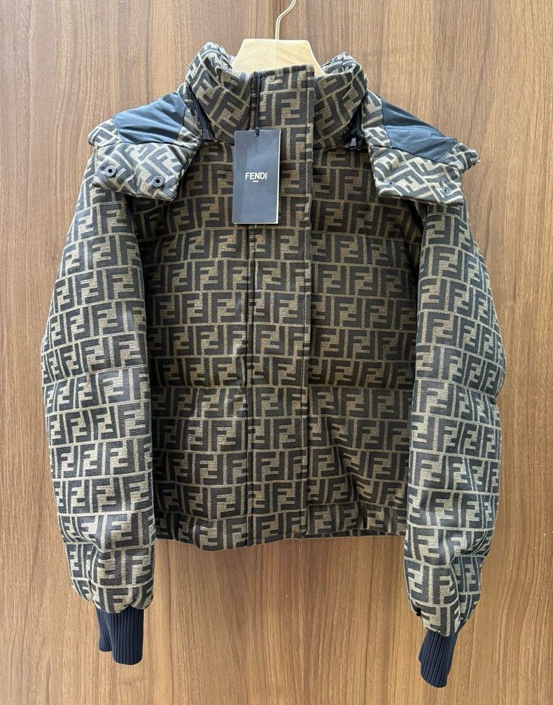 Fendi FENDI Brown Logo Hooded Down Jacket - dmc Size US S / EU 44-46 / 1 - 1 Thumbnail