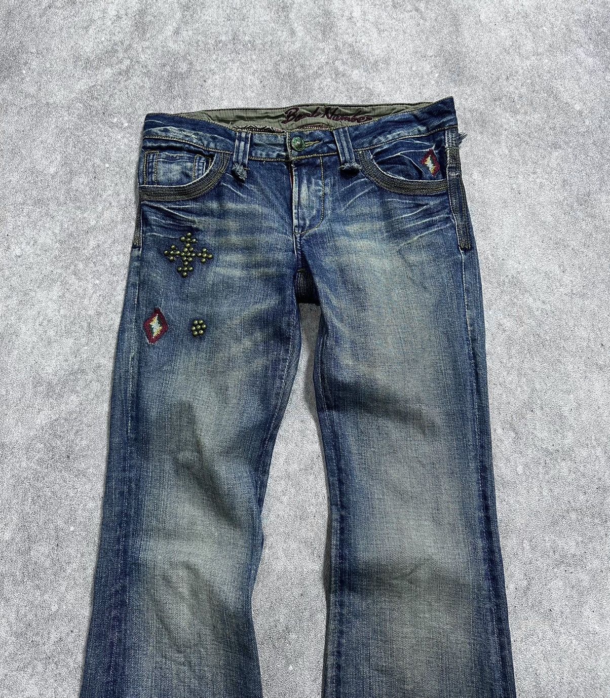 If Six Was Nine Japanes Back Number Flared Studded Jeans Size US 32 / EU 48 - 3 Thumbnail