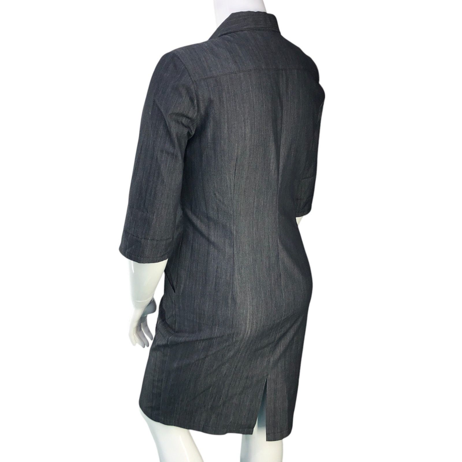 Lafayette 148 Lafayette 148 Size 8 Dress Nissa Lace Up Short Sleeve Grey Size M / US 6-8 / IT 42-44 - 6 Thumbnail