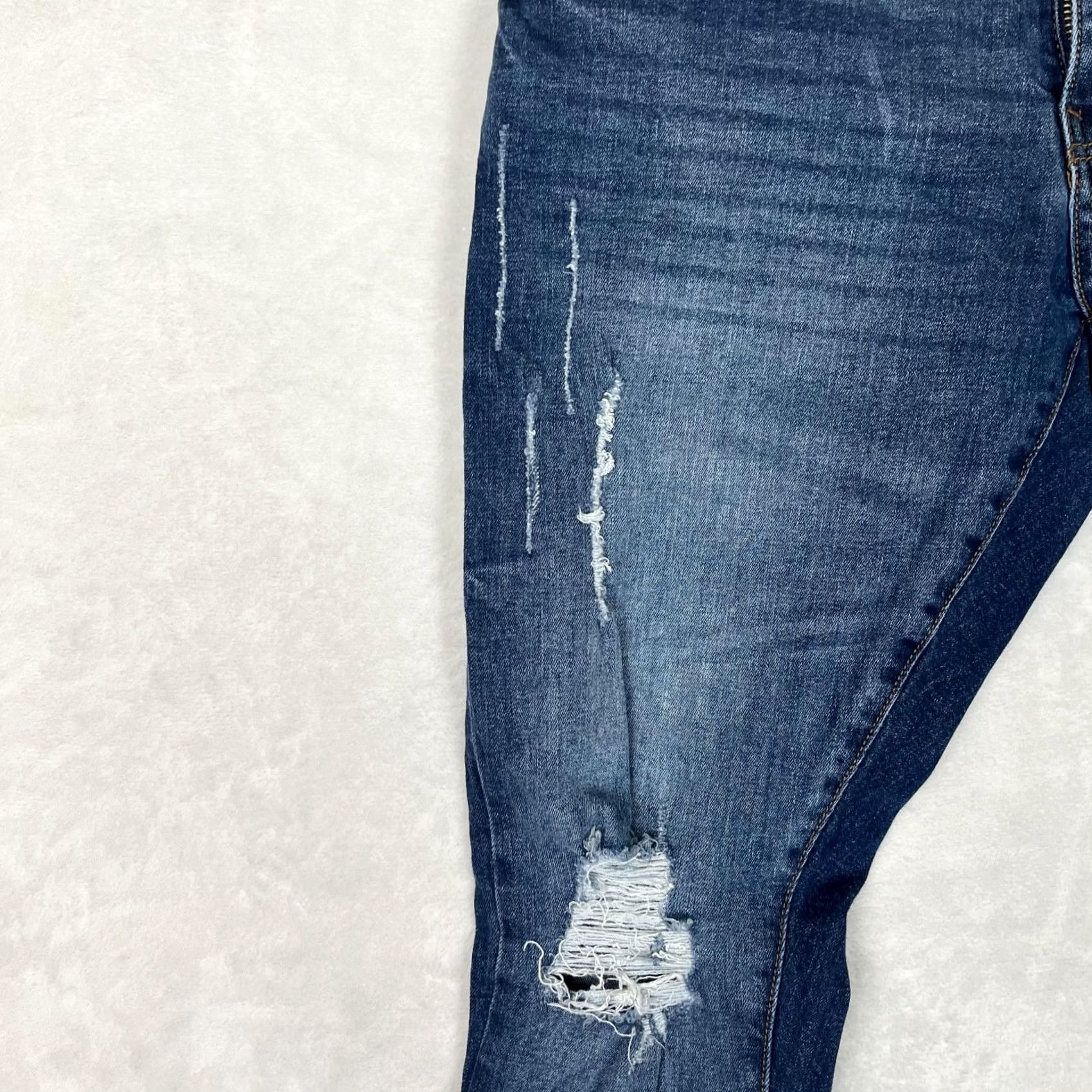 YoungLA YoungLA Jeans Mens 34x30 Blue Slim Skinny Ankle Zip Distressed Denim Size US 34 / EU 50 - 3 Thumbnail