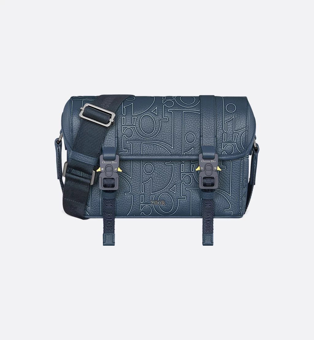 Dior Hit The Road Messenger Bag With Flap 1Htpo333Lgp_H578 in Blue, Men's