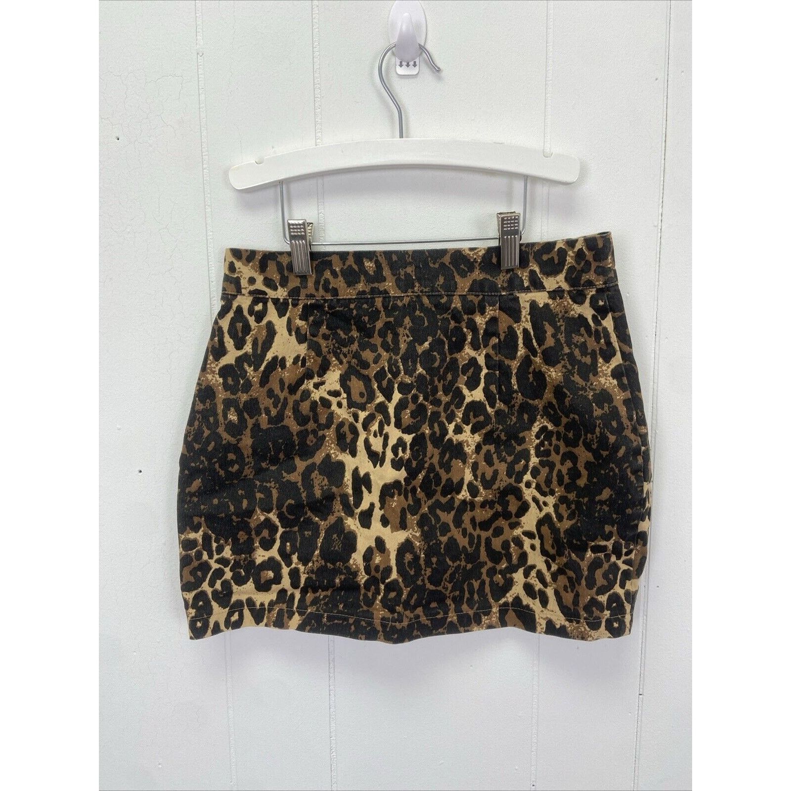 Vintage Cheetah Leopard Zip Front Ladies Size Medium Mini Skirt Size 26" / US 2 / IT 38 - 3 Thumbnail