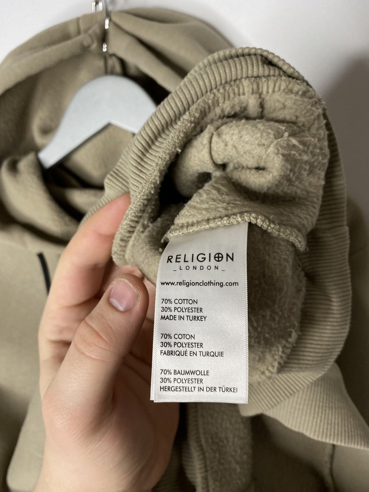 Vintage 🔥Vintage Religion Based Hoodie Pullover Mini Logo Biege🔥 Size US L / EU 52-54 / 3 - 8 Thumbnail